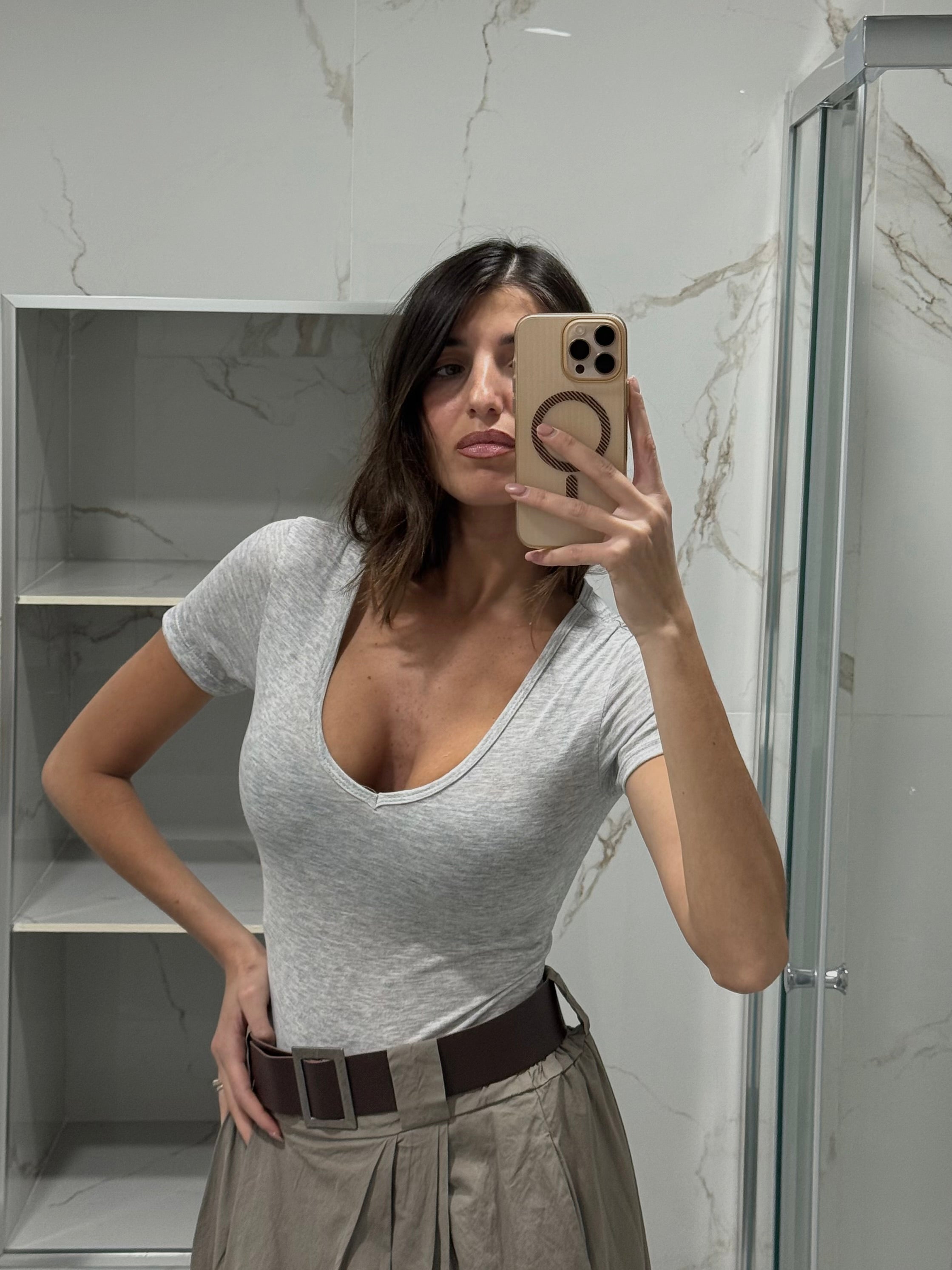 Body cotone grigio