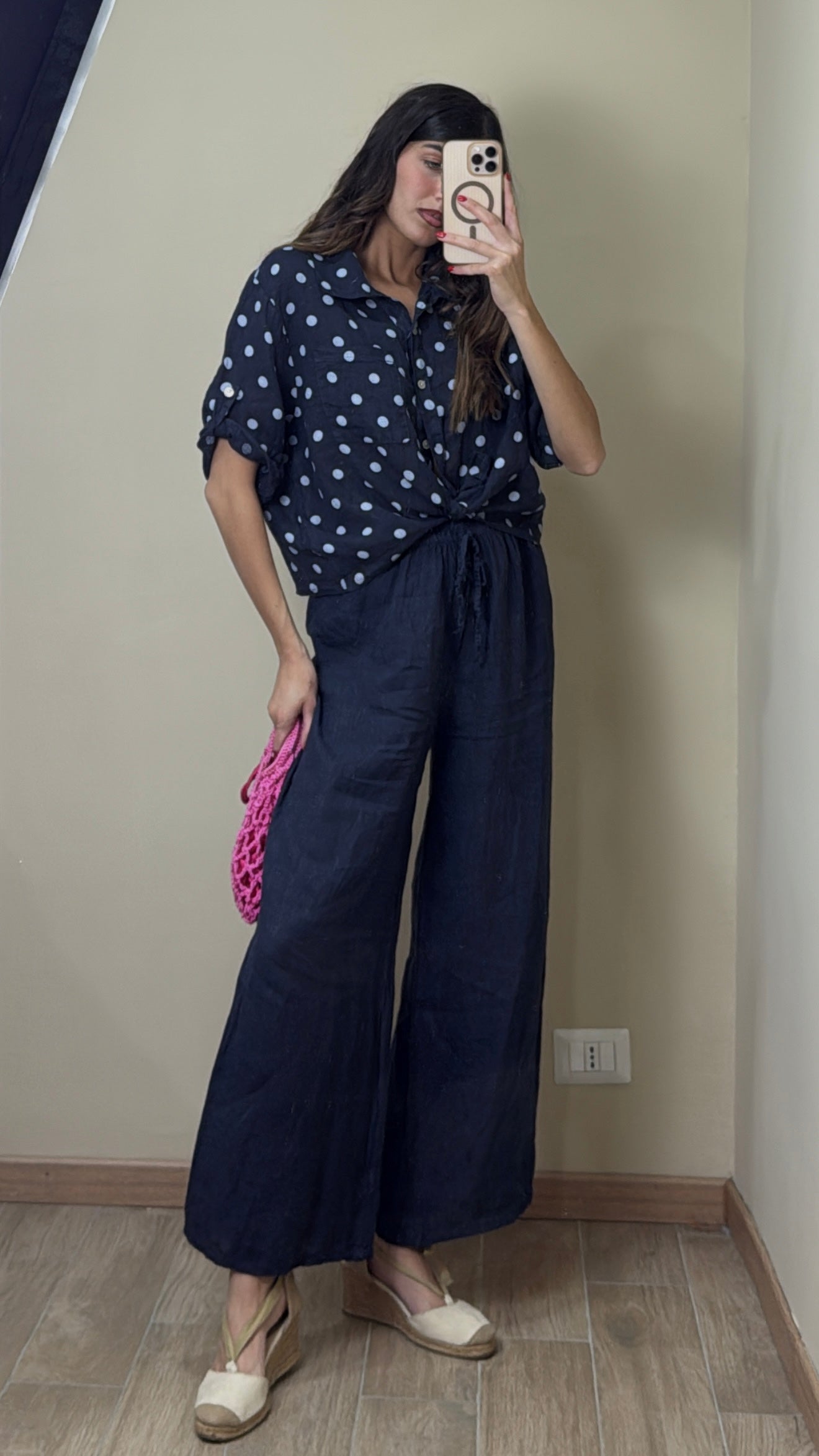 Pantalone lino blu - LadyB Shop Online