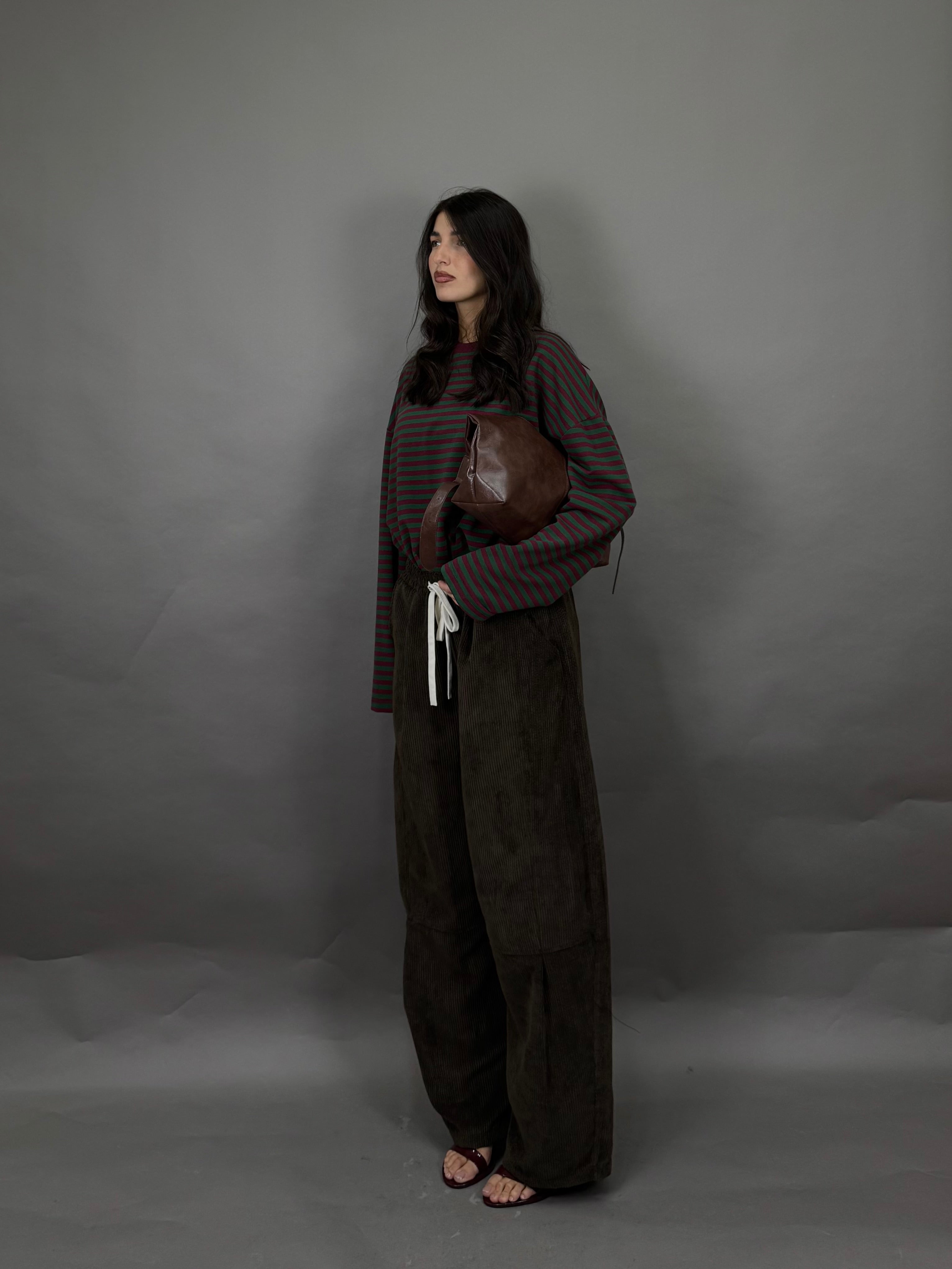 Pantalone velluto just marrone