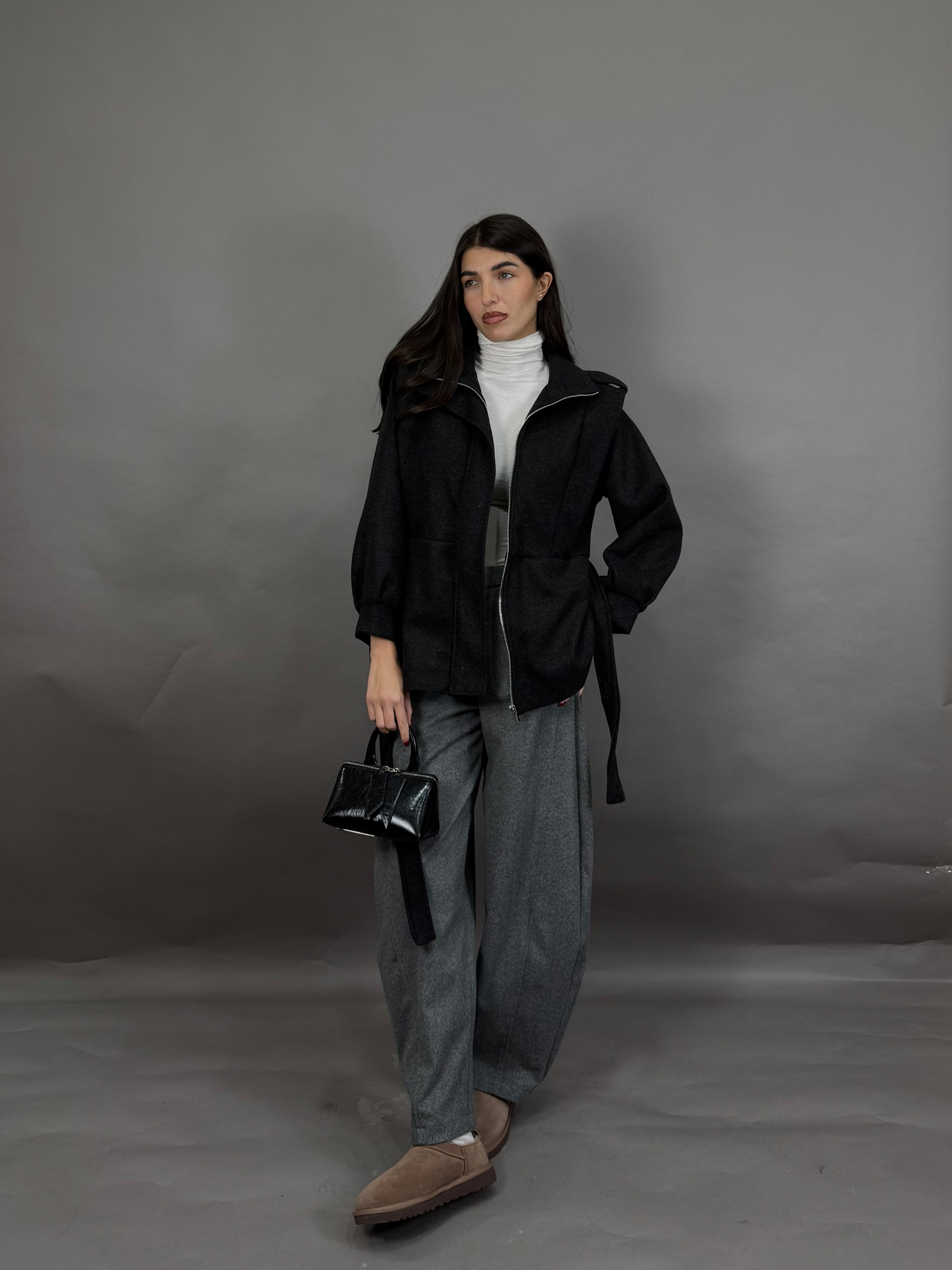 Giacca in panno nera