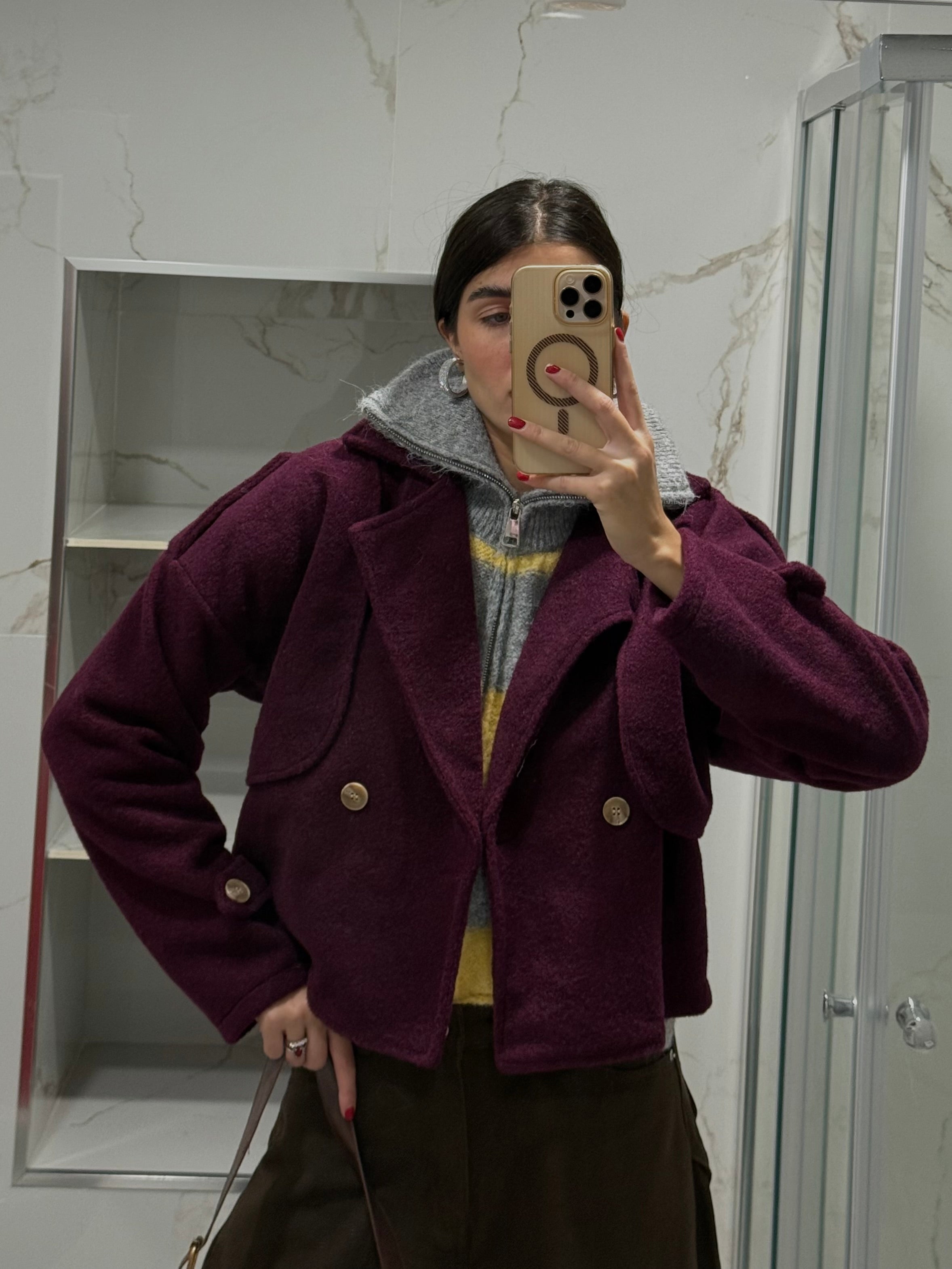 Trench cappotto prugna