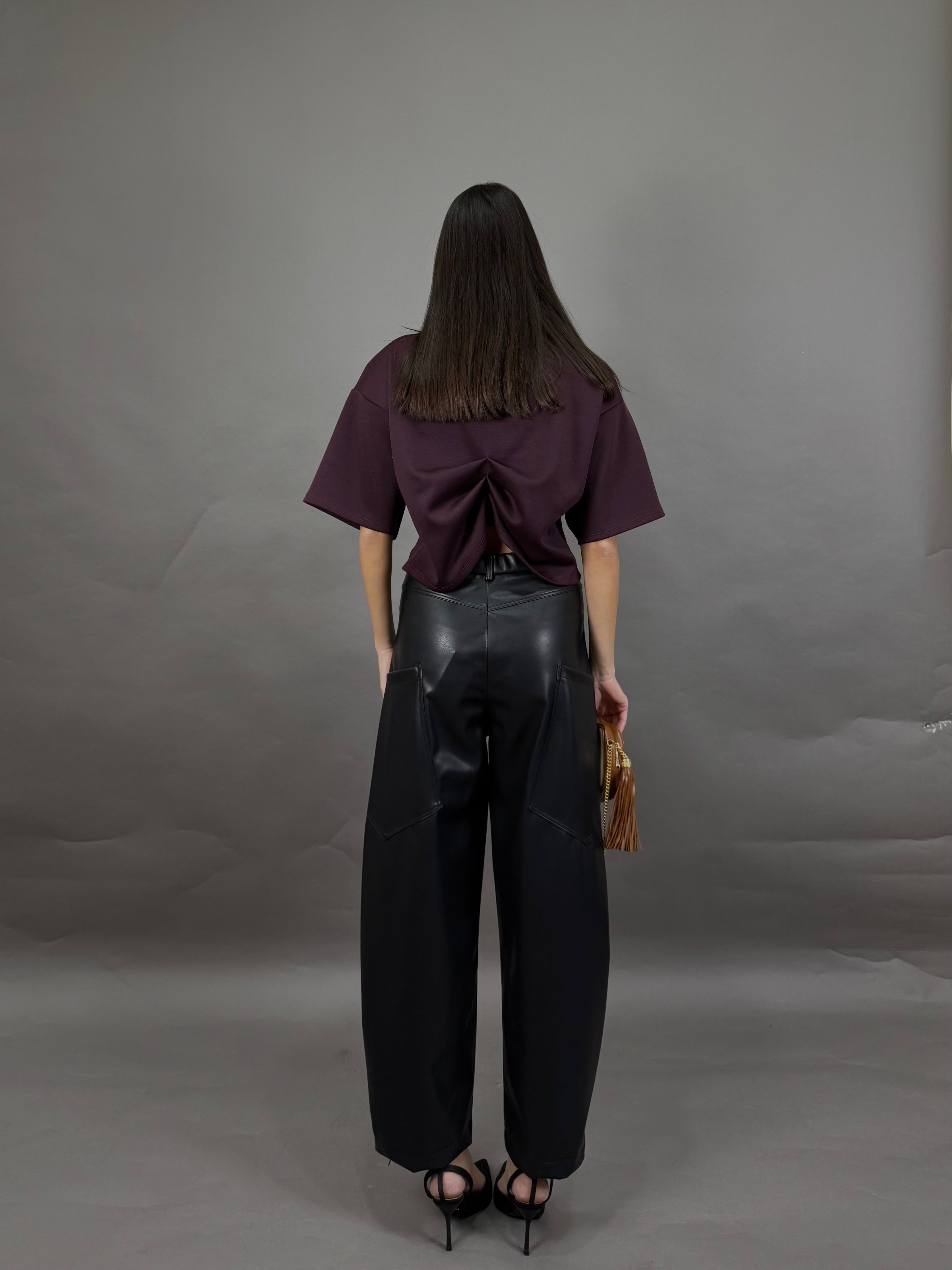 Maglia felpata bordeaux