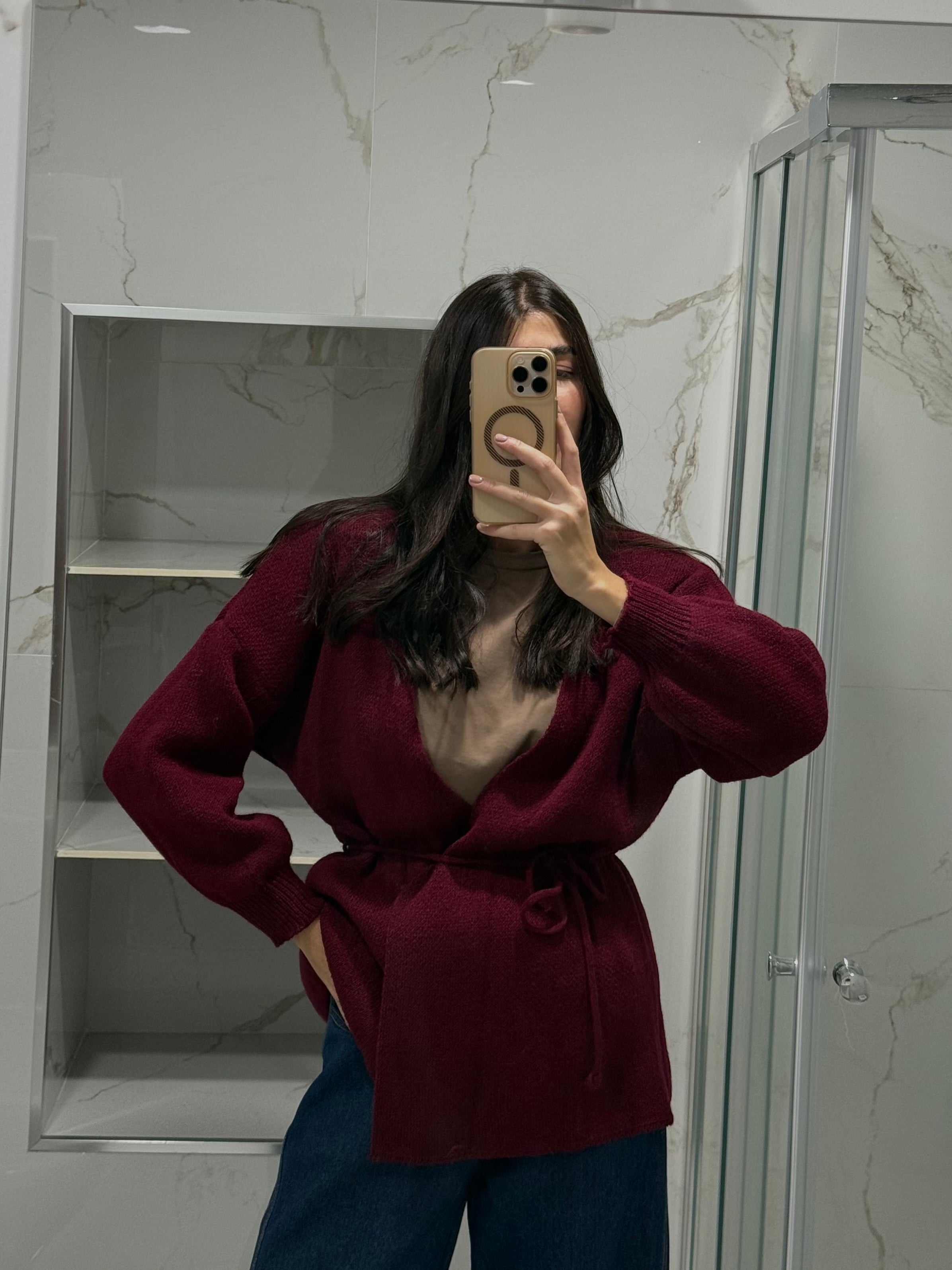 Cardigan Elisa bordeaux
