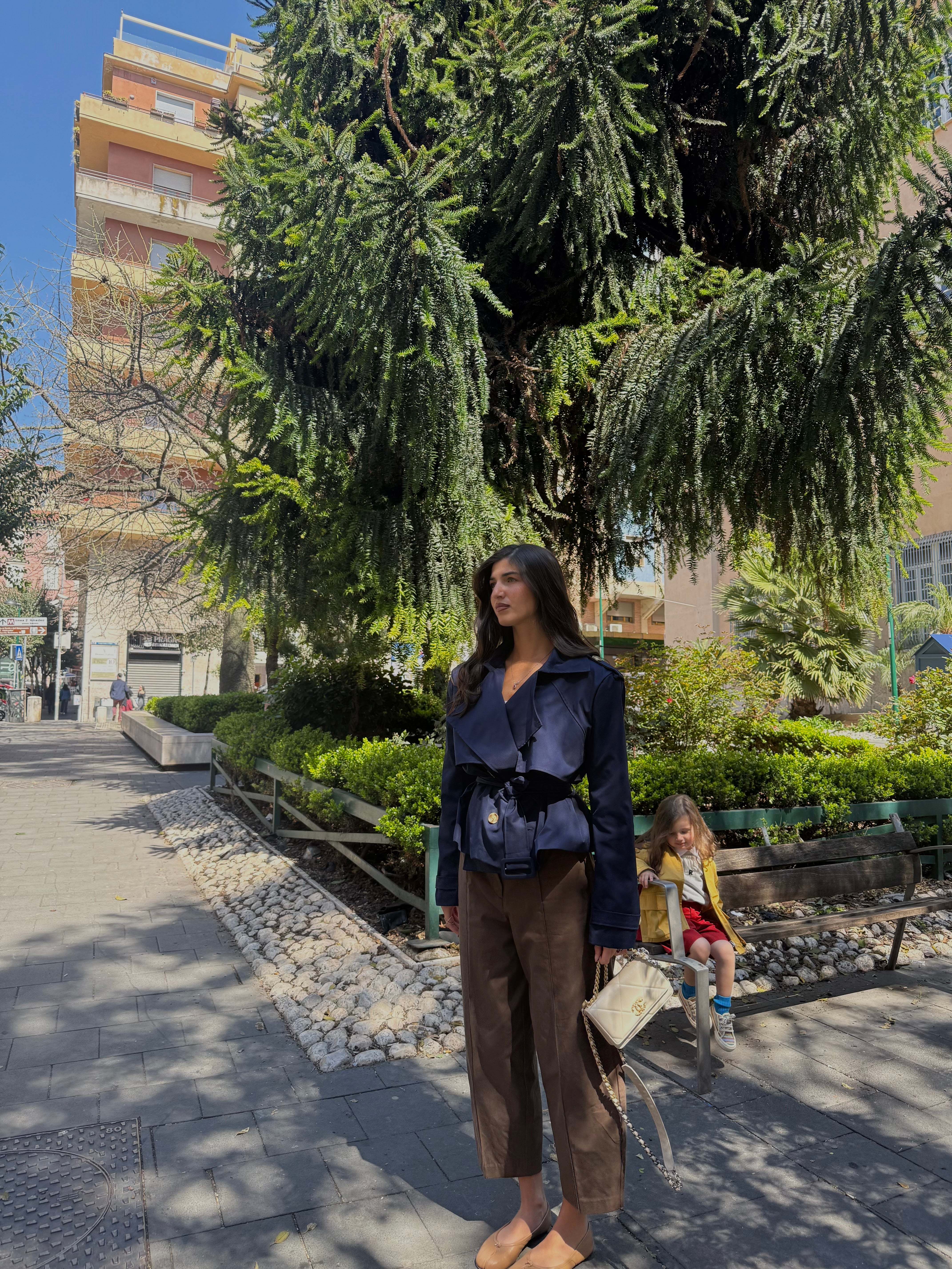 Trench maxi spallina by LadyB blu