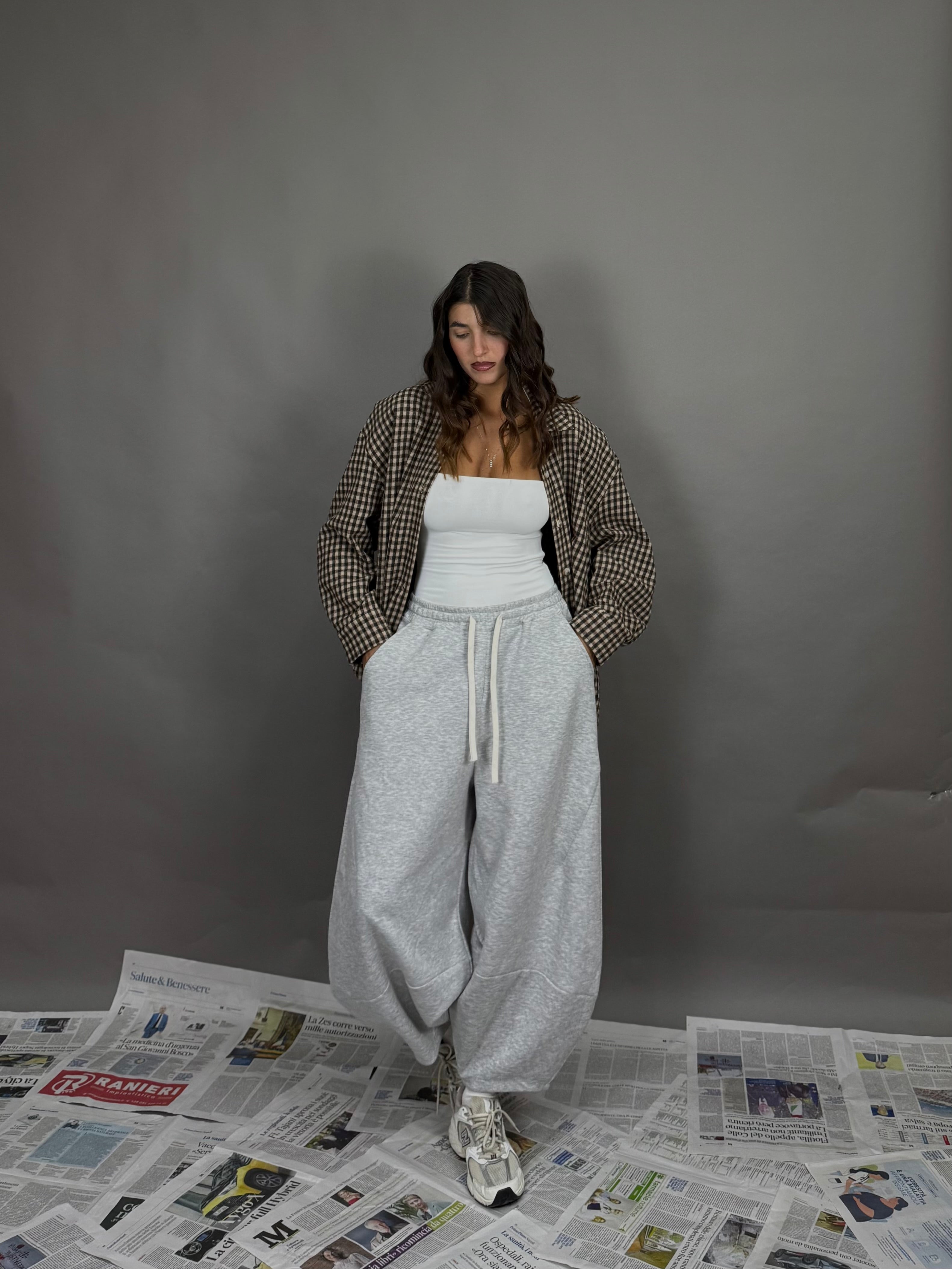 Pantalone tuta ballon grigio