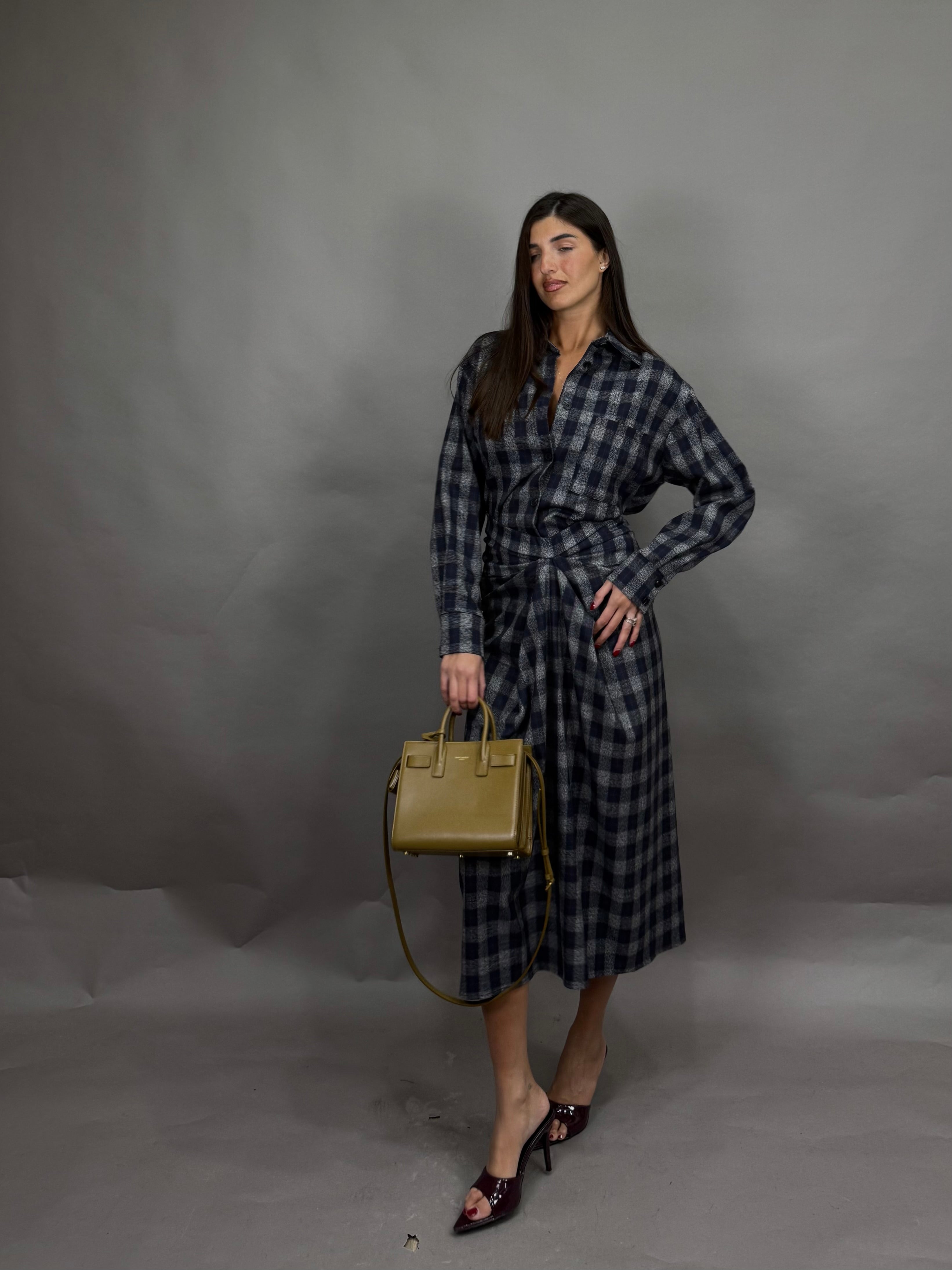 Gonna flanella blu lumina