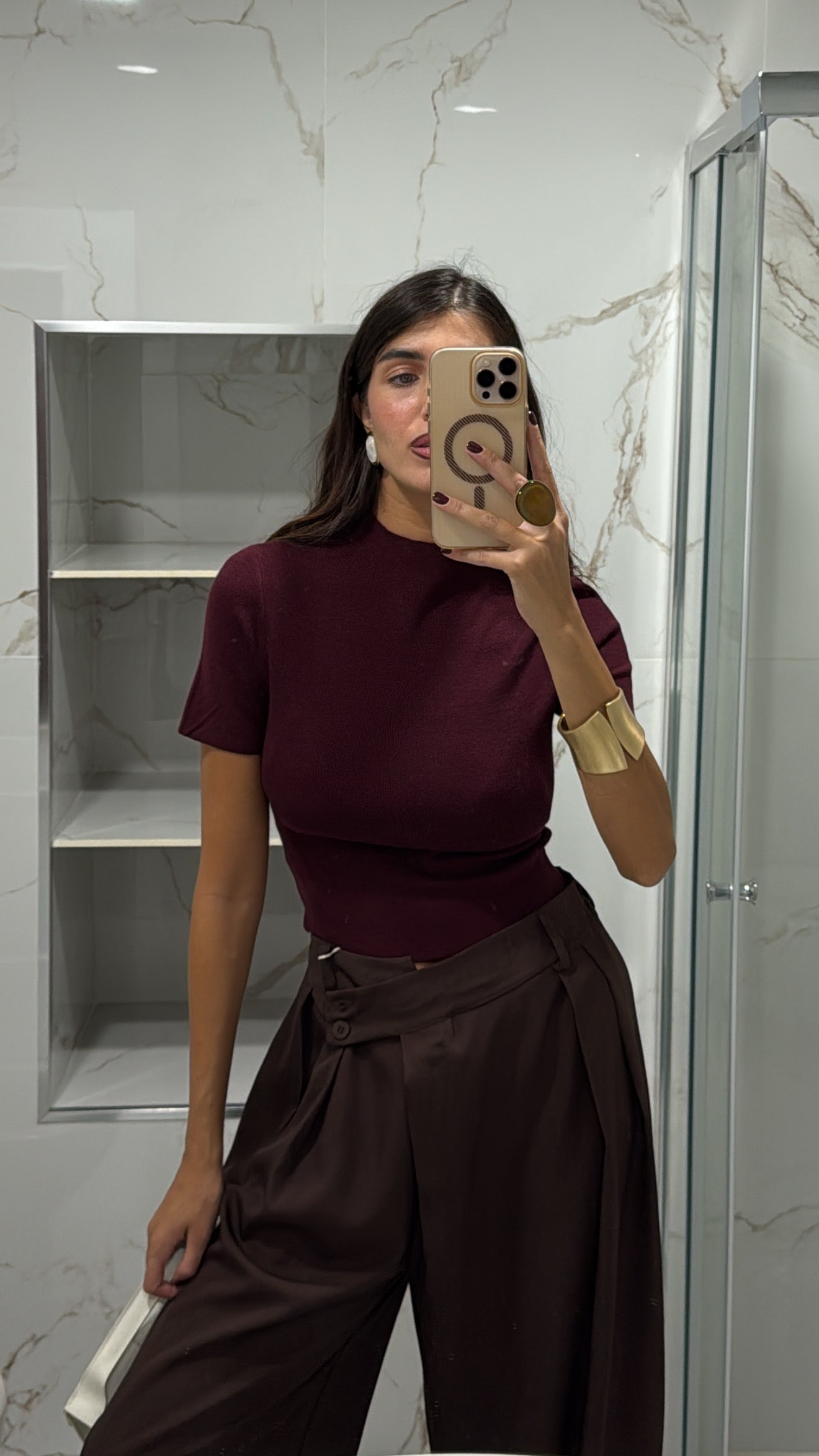 Maglia mezza manica bordeaux