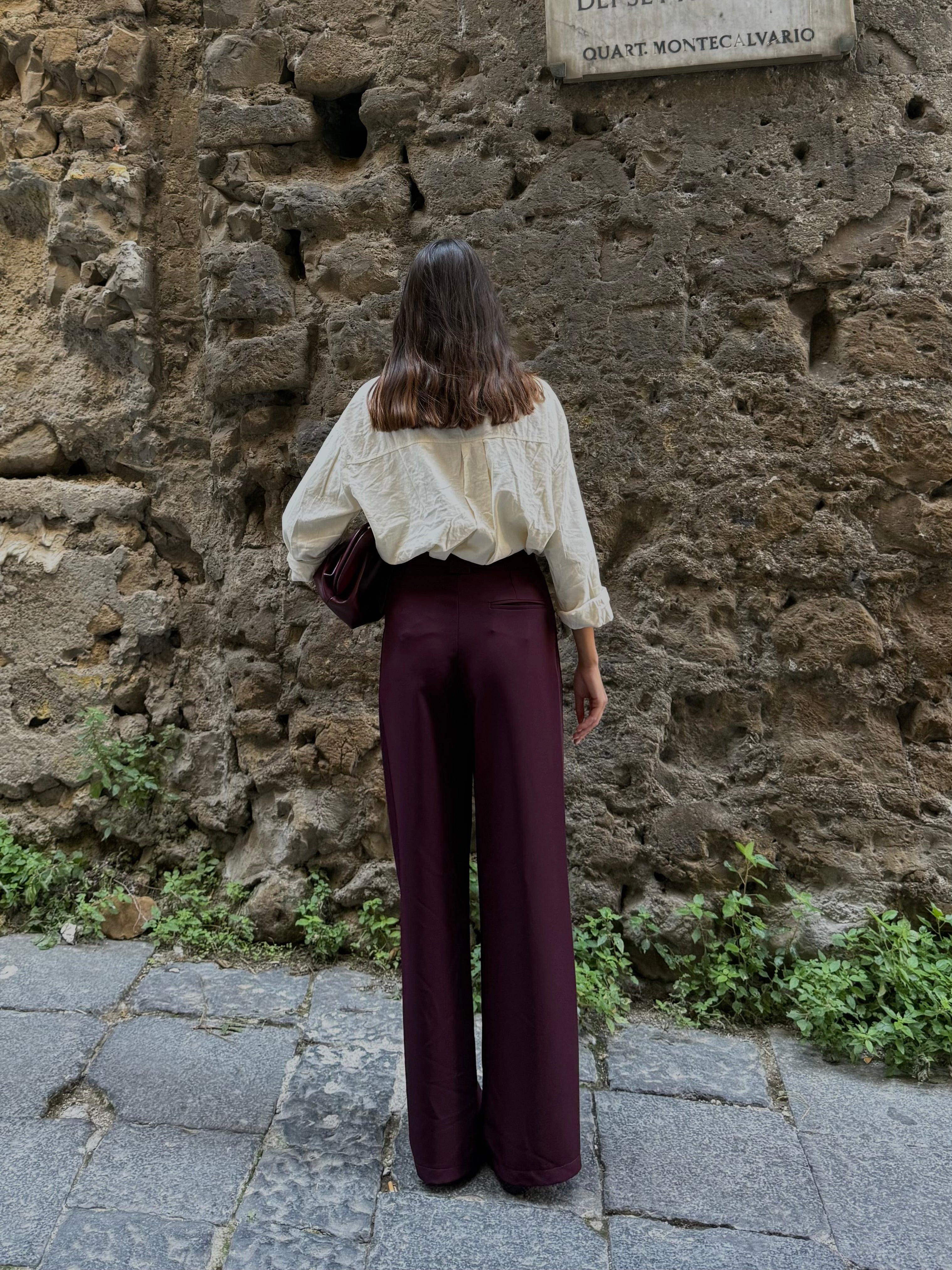 Pantalone lumina bordeaux
