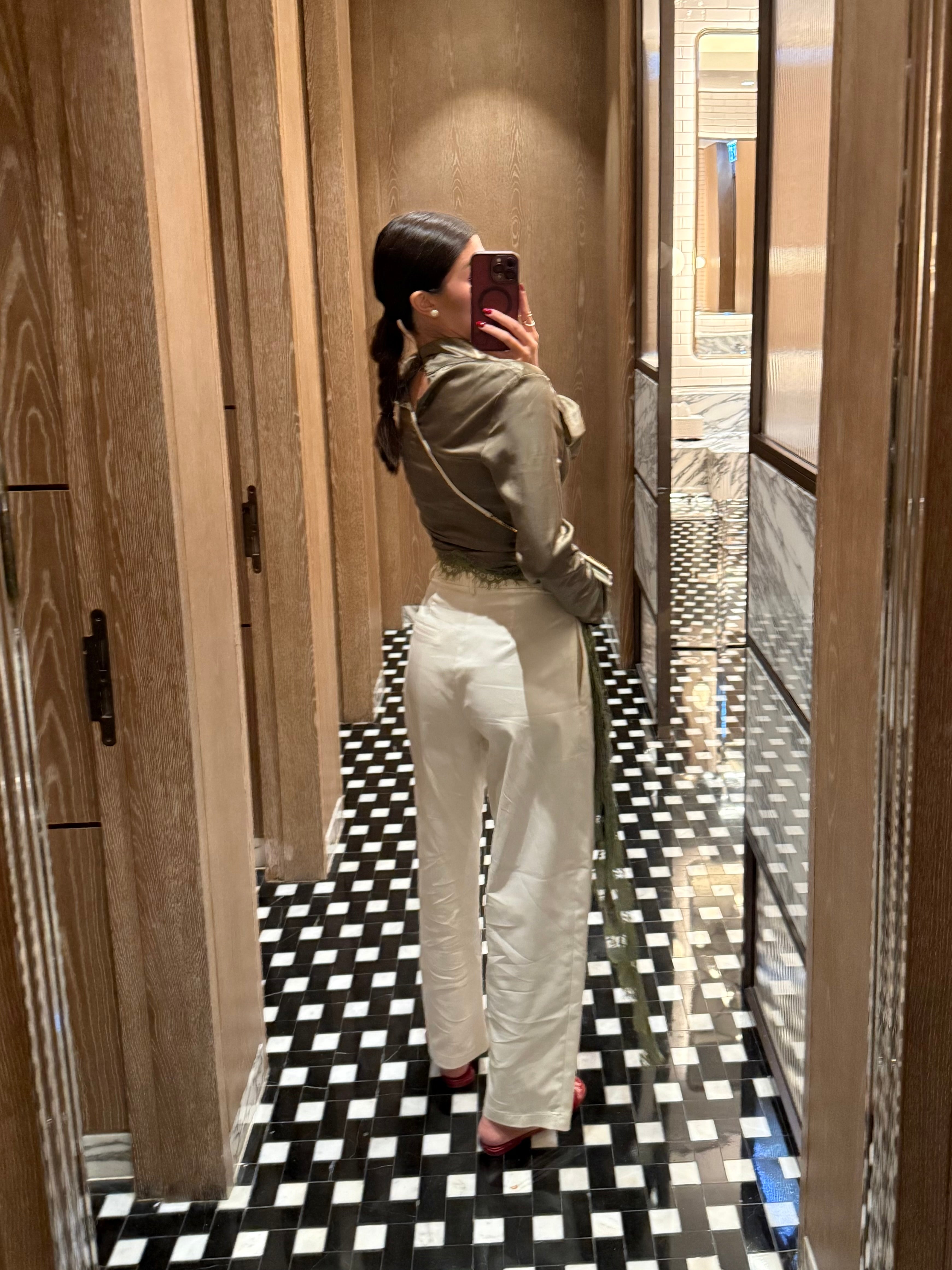 Pantalone classico panna