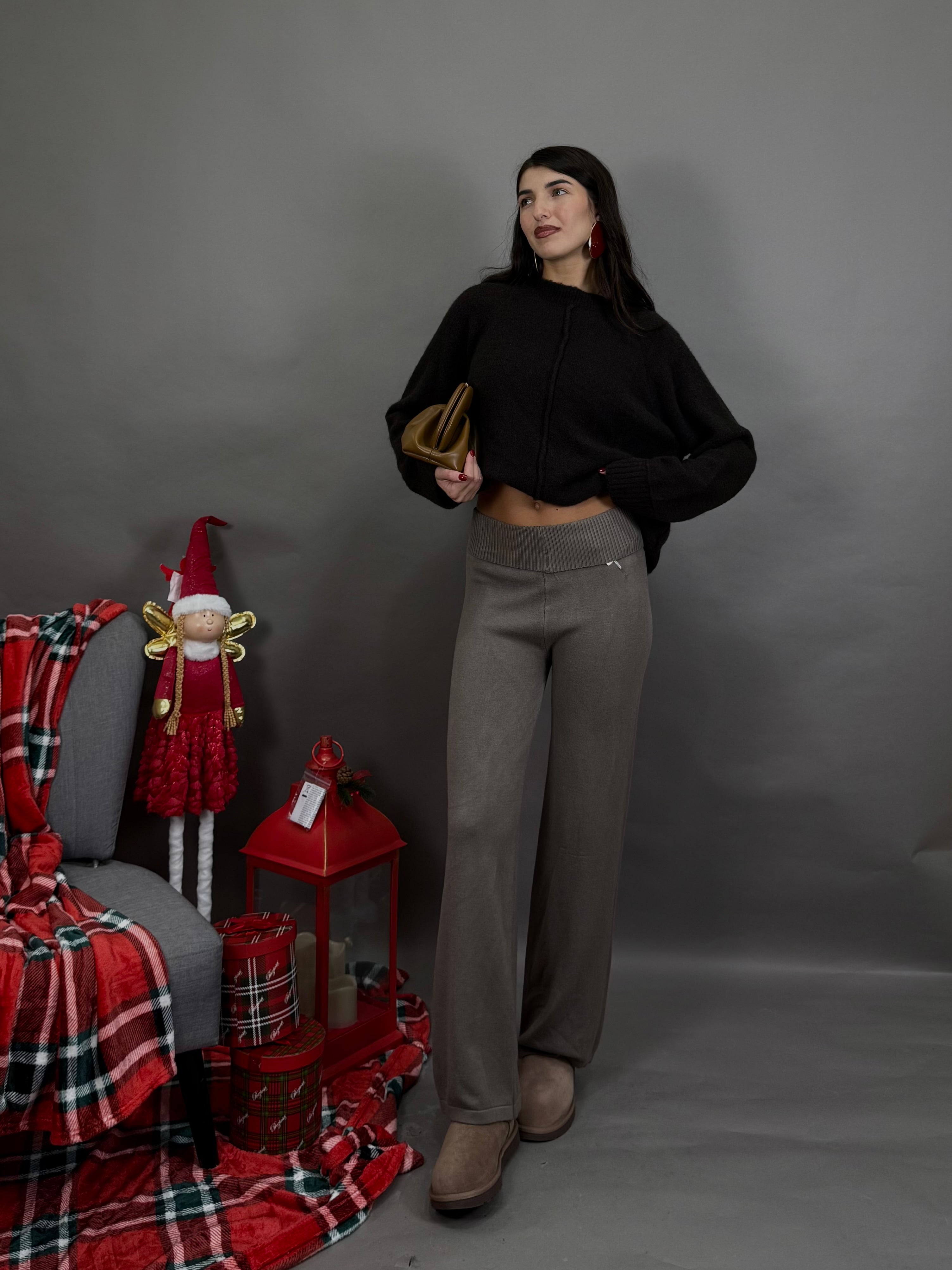 Pantalone lana rasta fango