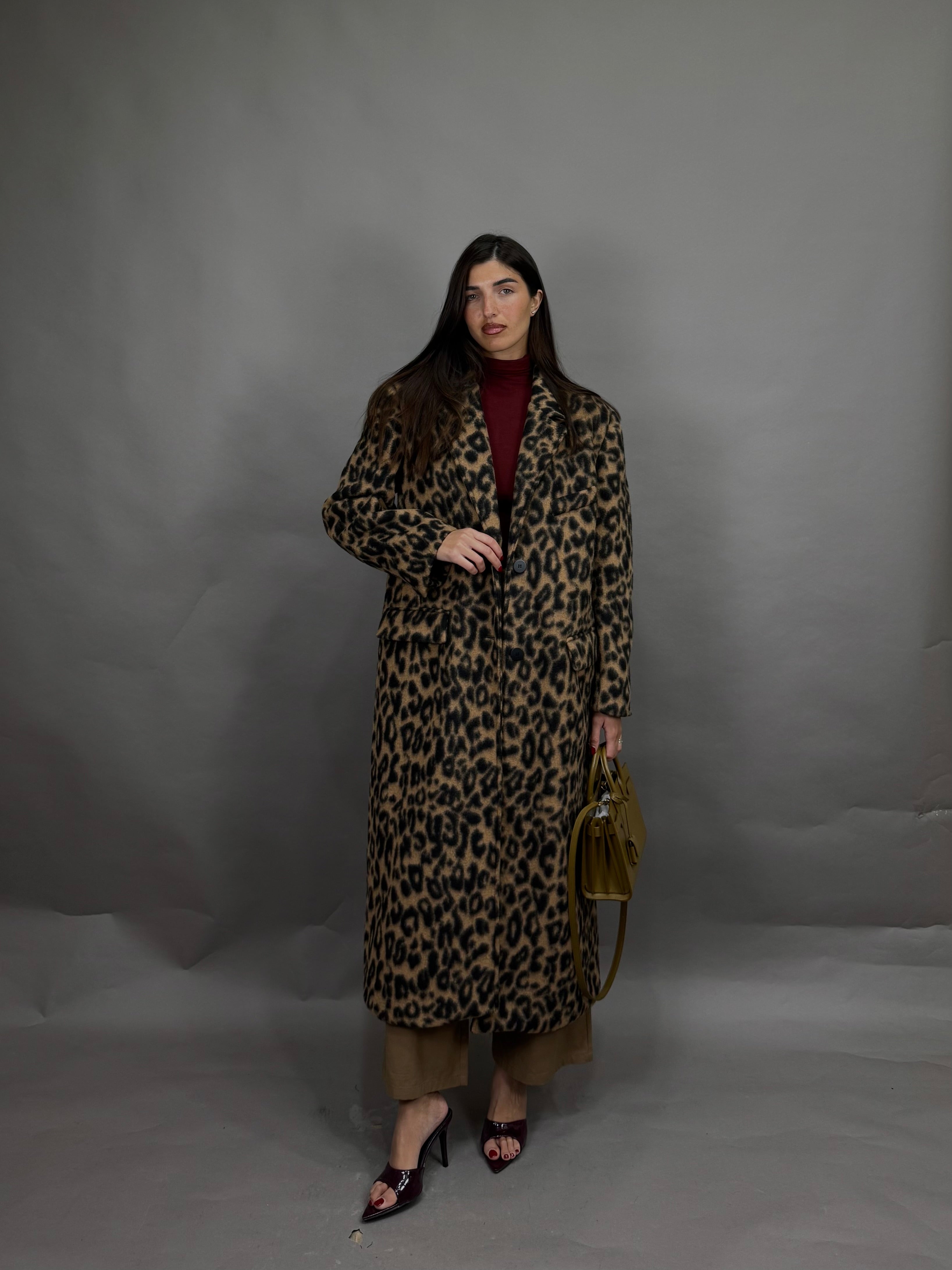 Cappotto leopardato lumina marrone