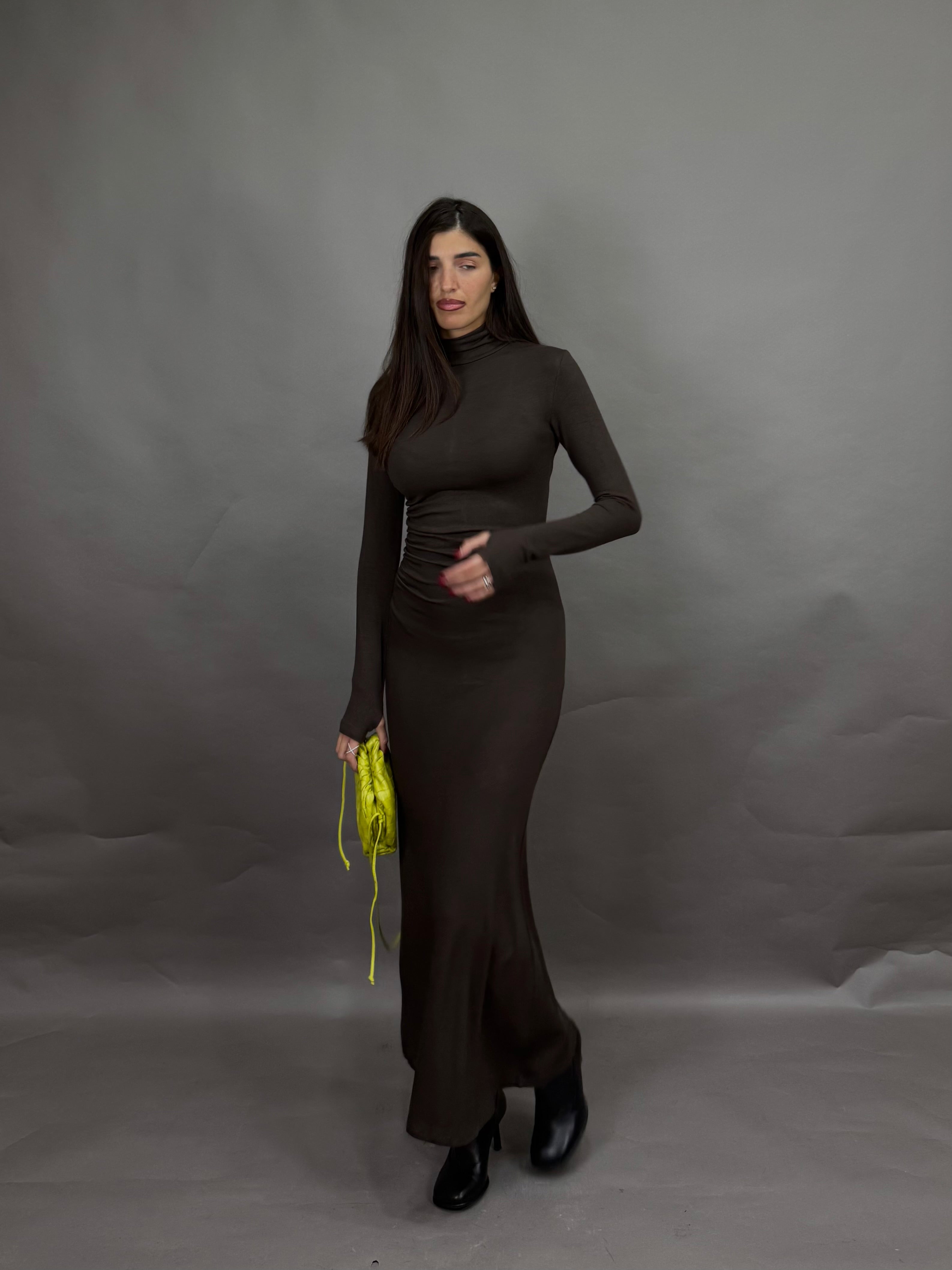 Dress drappeggio marrone