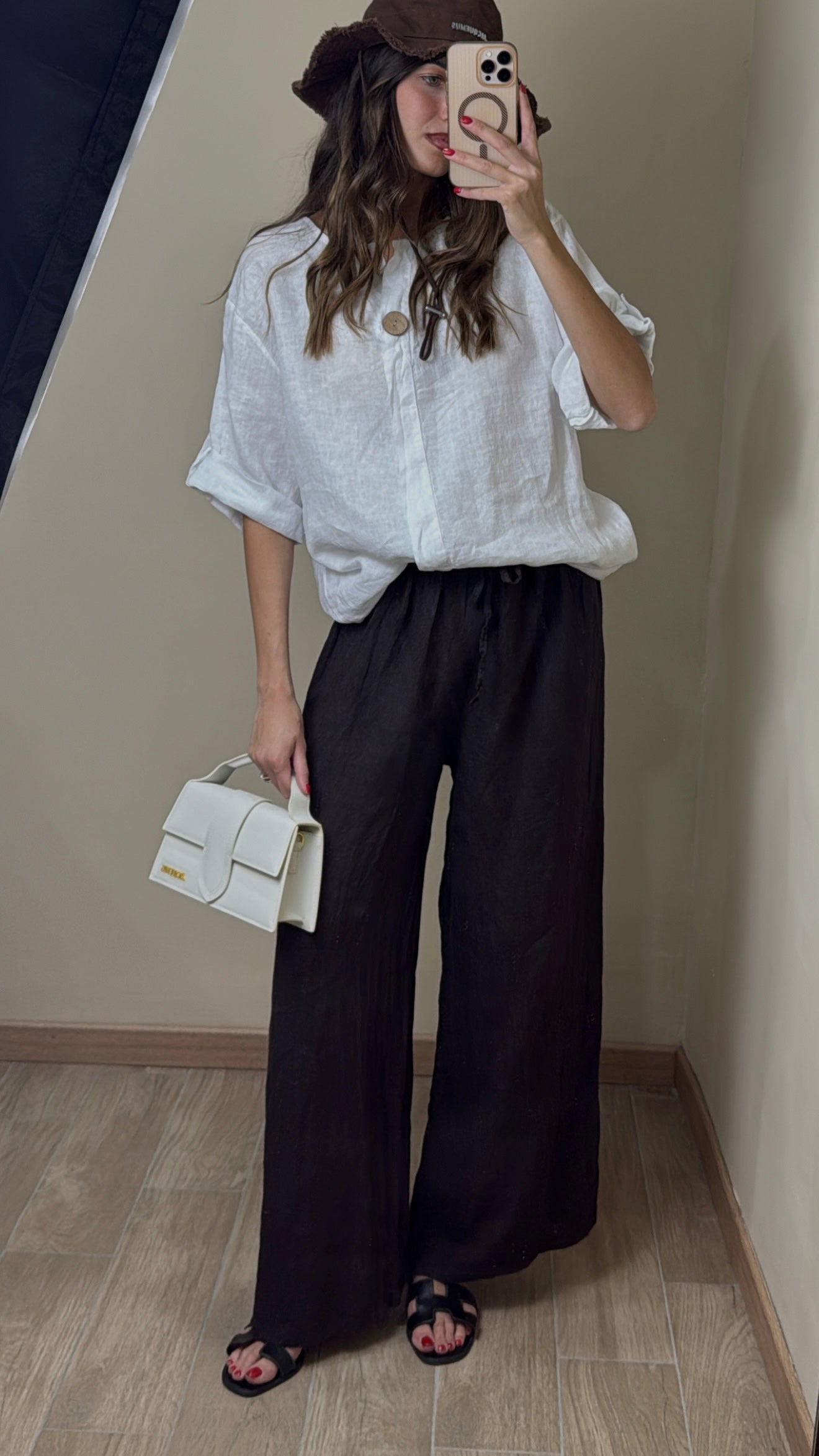 Pantalone lino marrone - LadyB Shop Online