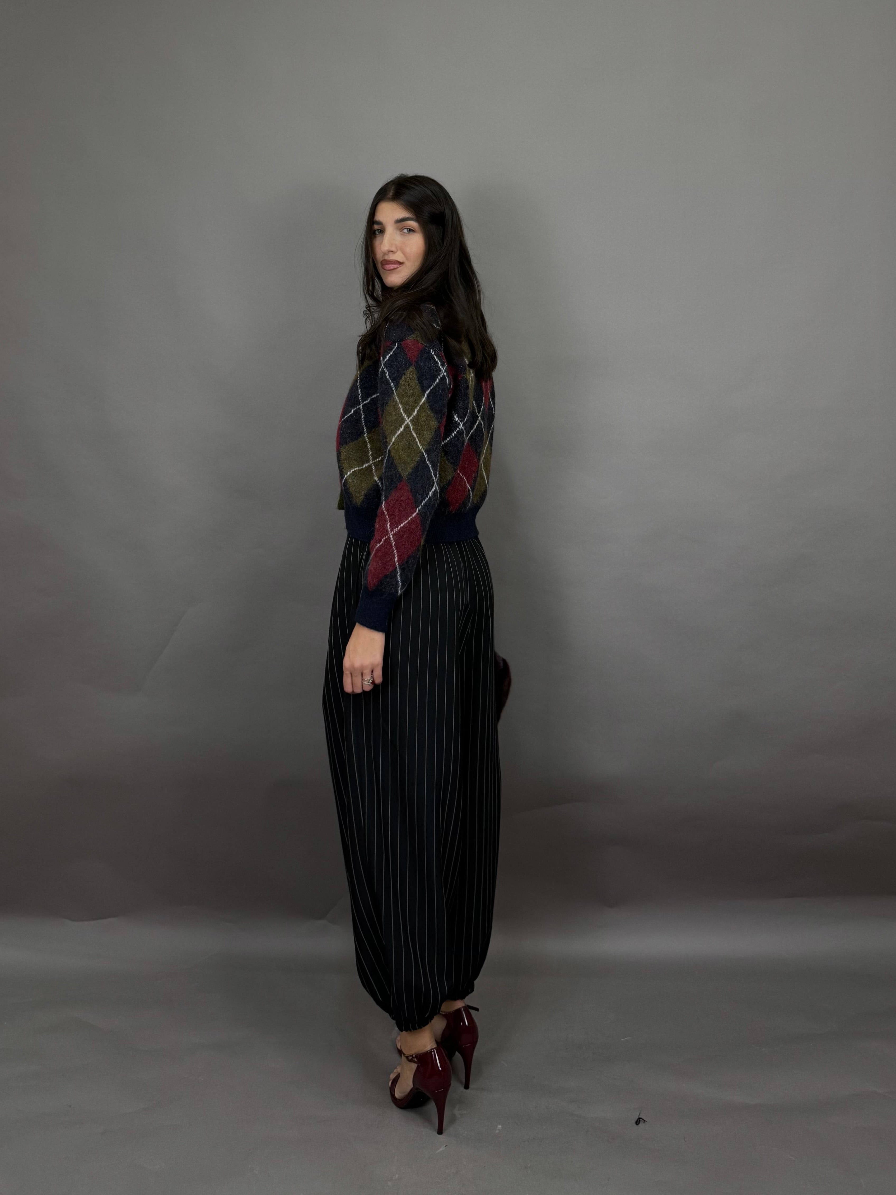 Pantalone ballon gessato