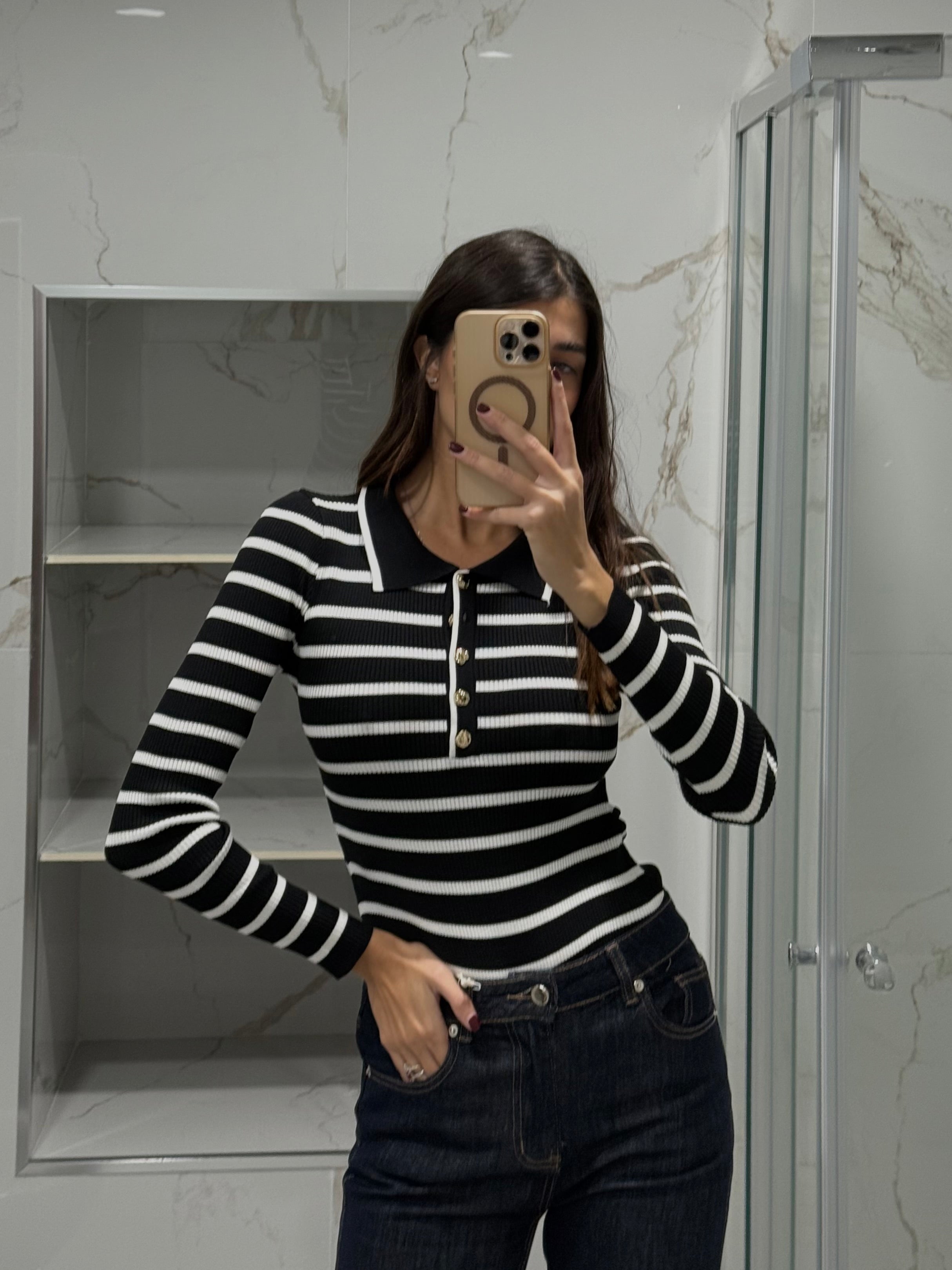 Body costina Polo nero