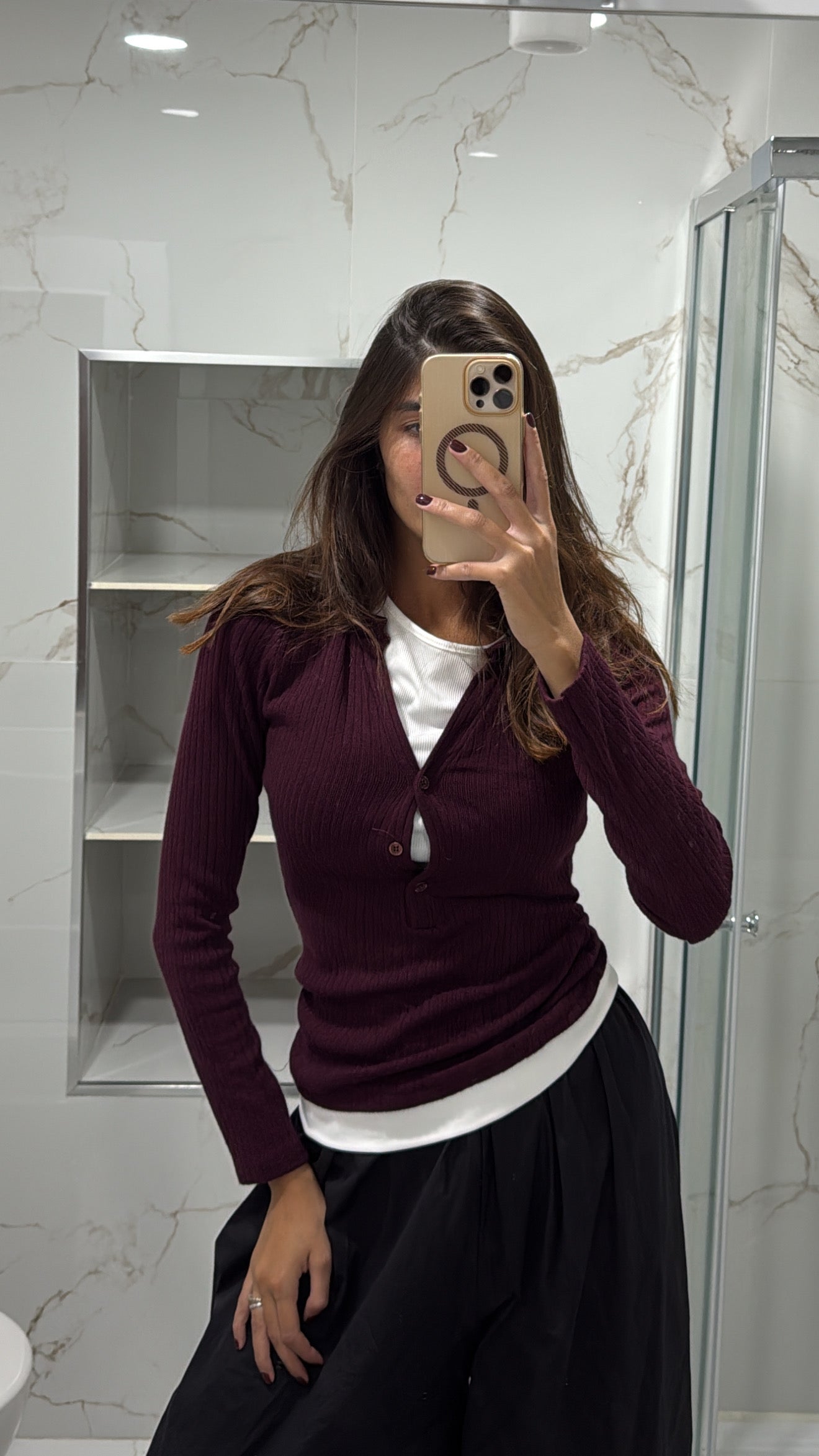 Maglia doppia bordeaux