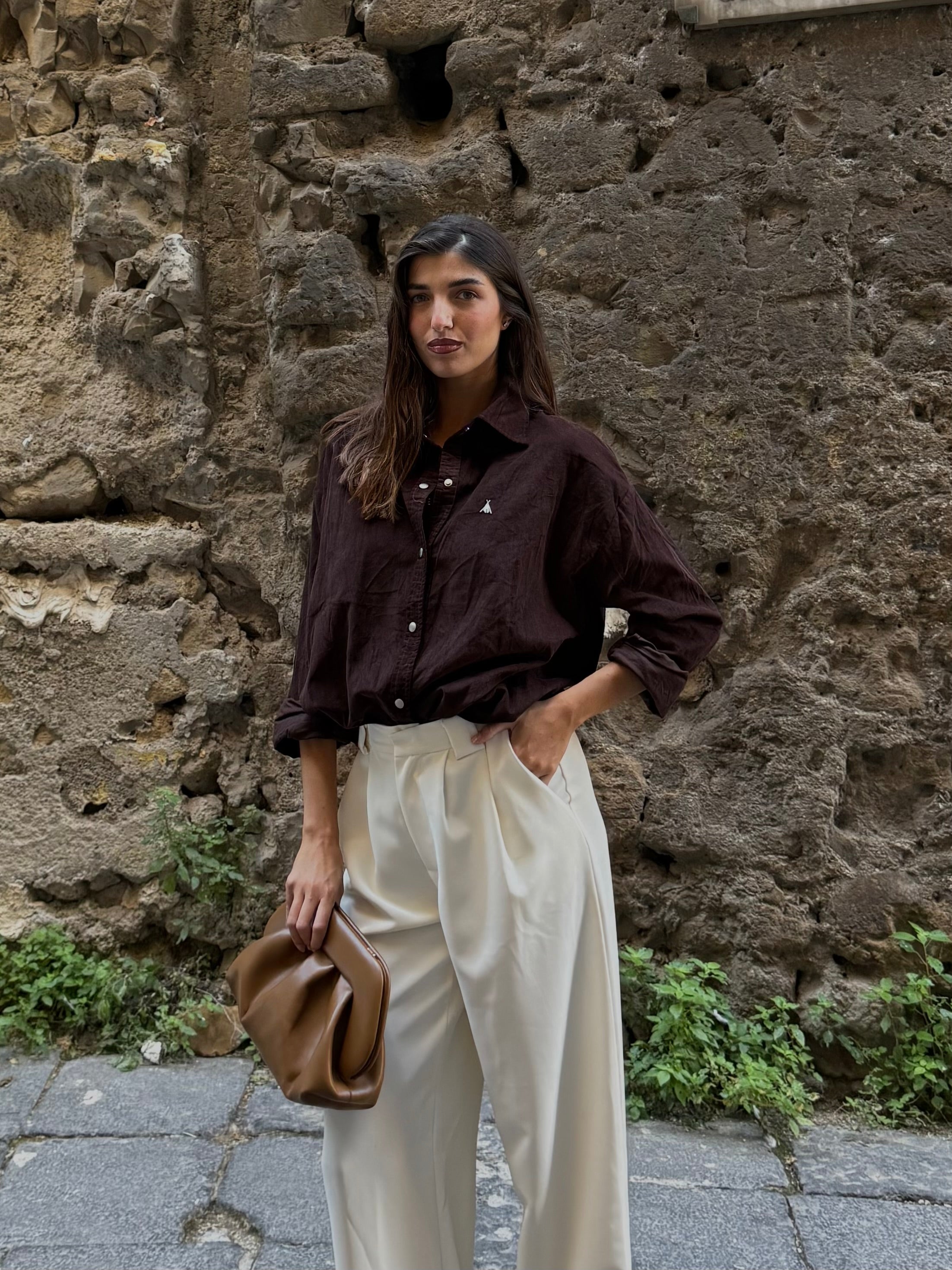 Camicia velluto cioccolato