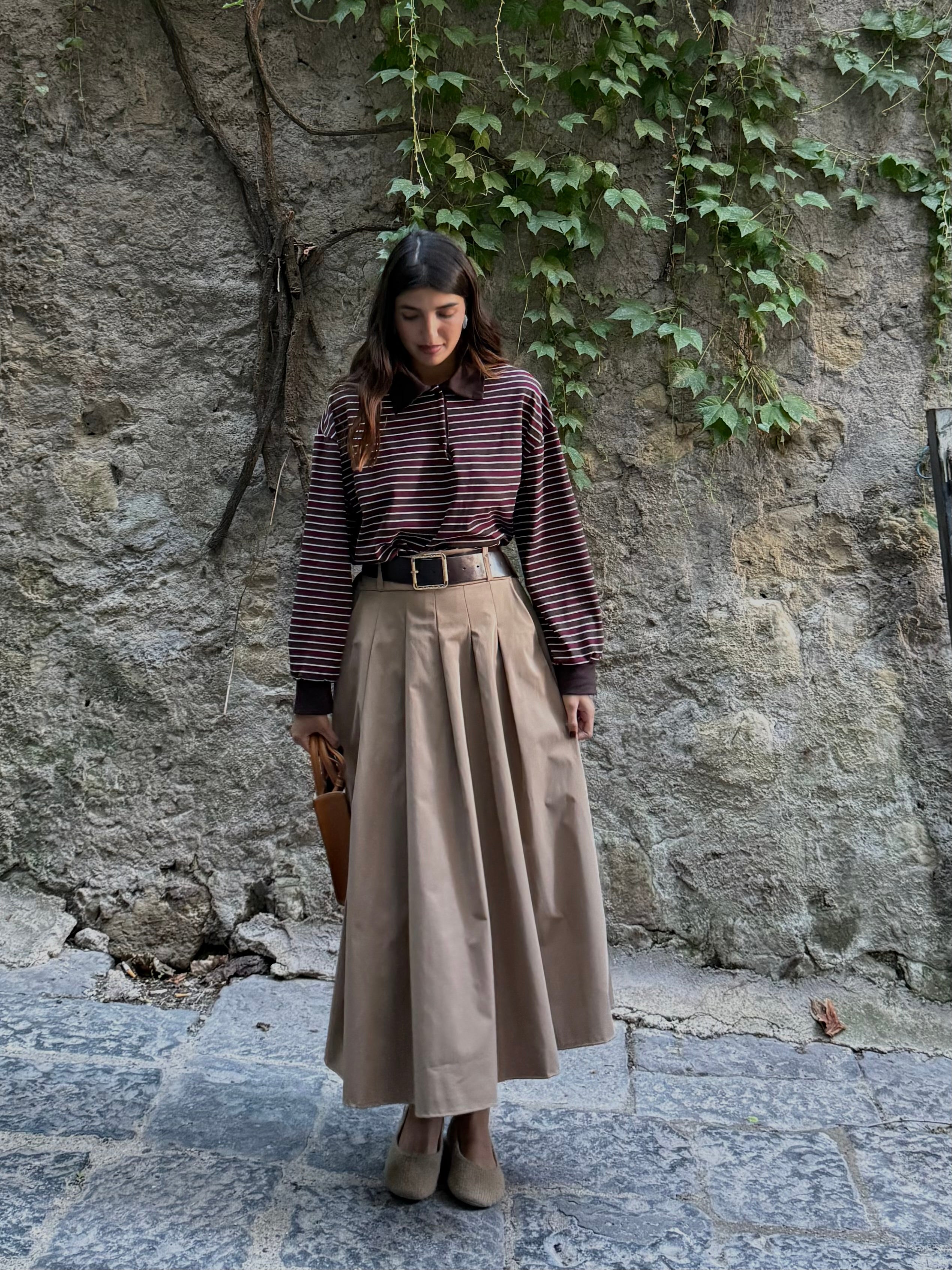 Polo righe bordeaux
