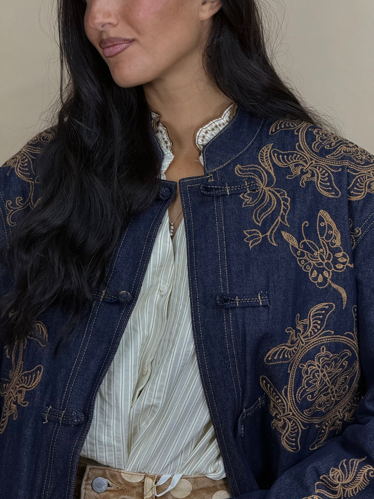 Giacca in denim imbottita