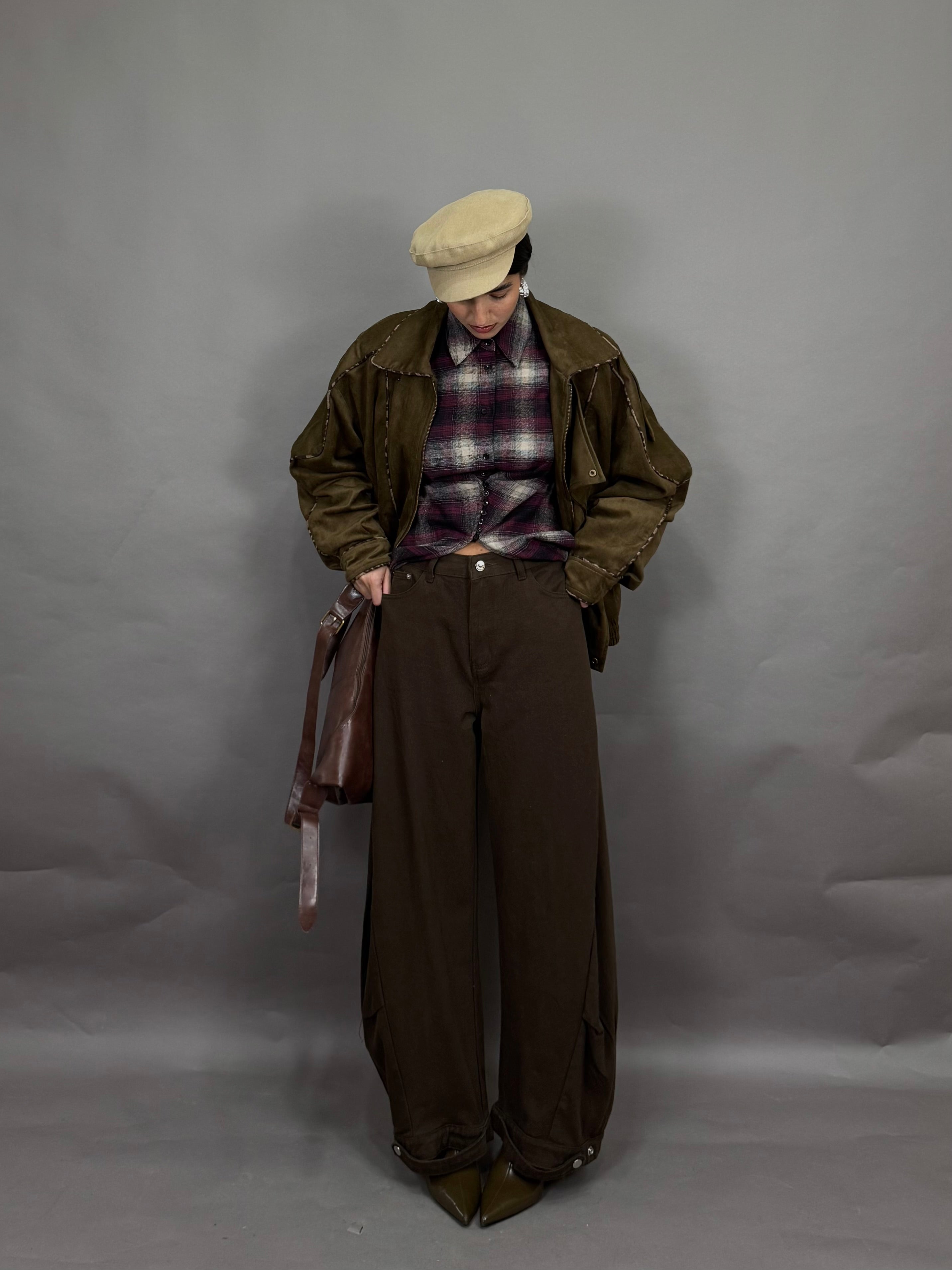 Jeans ballon marrone