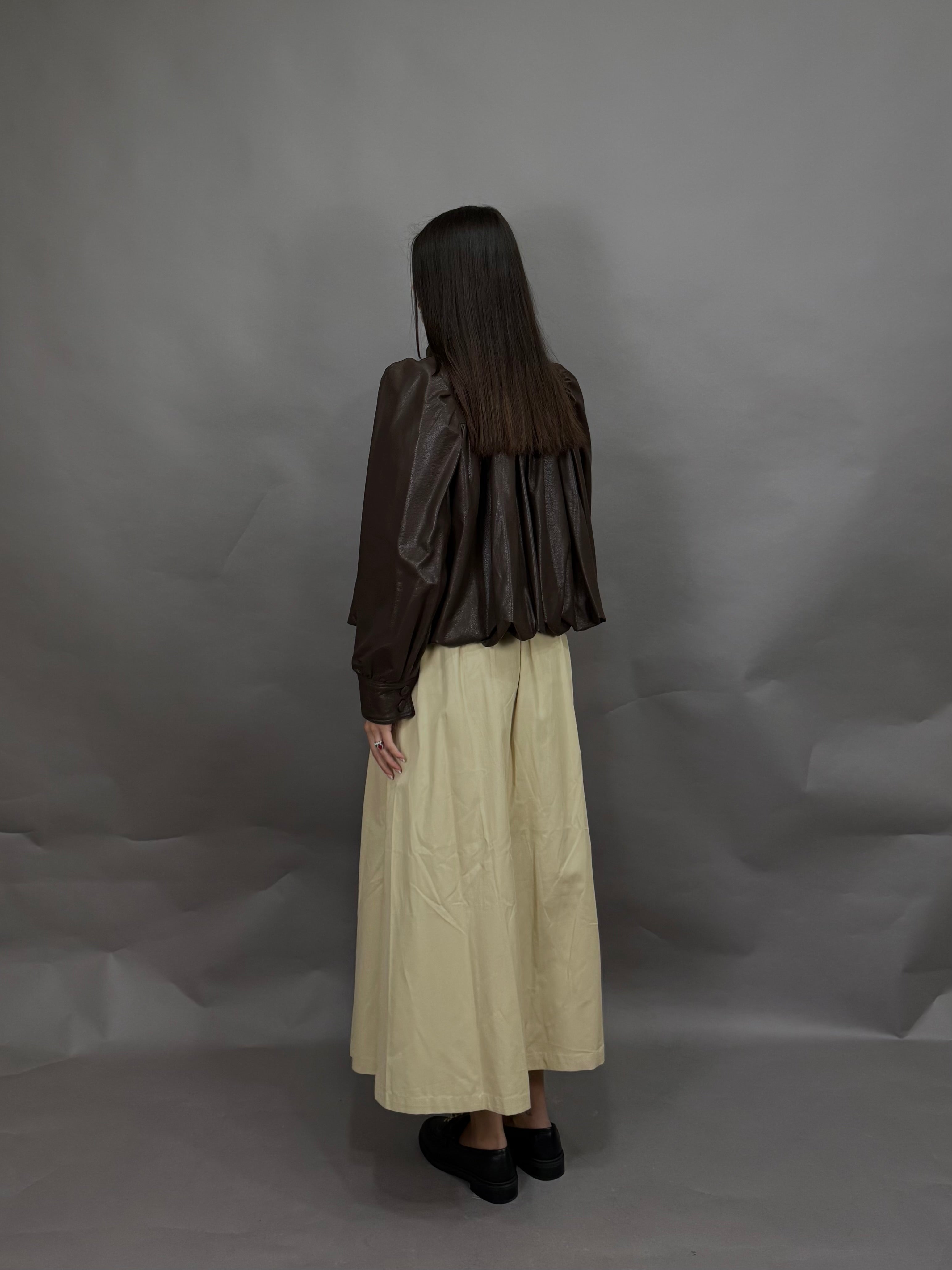 Giacca in pelle marrone