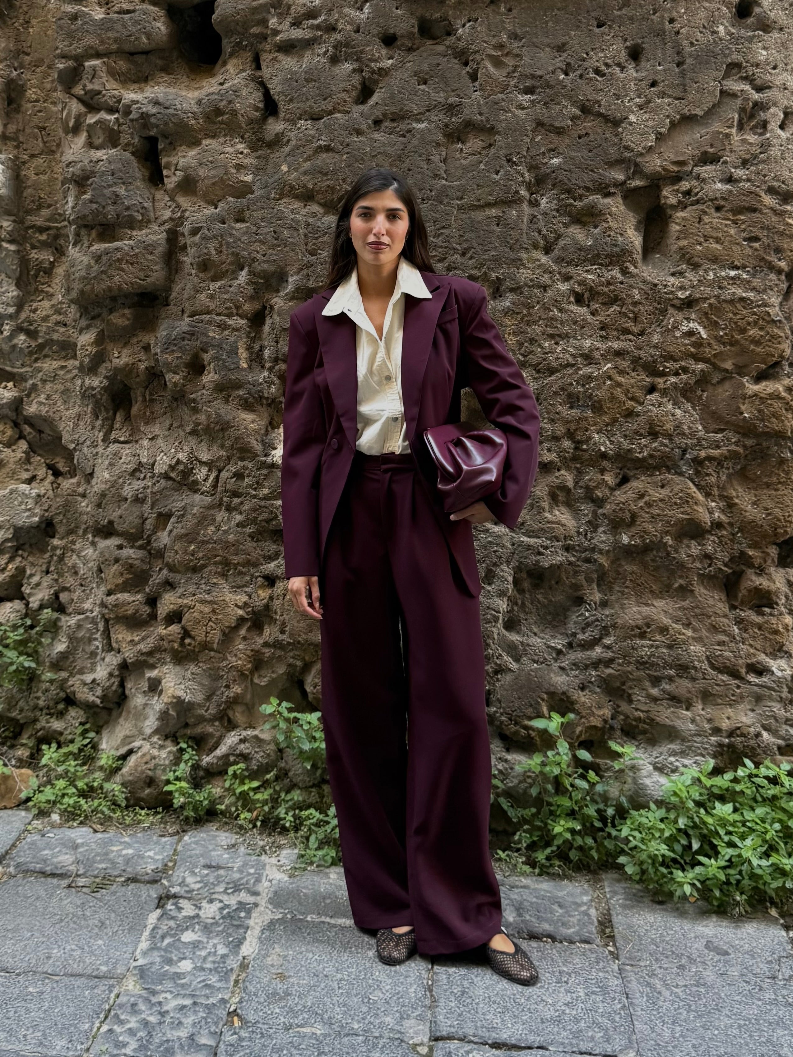 Pantalone lumina bordeaux