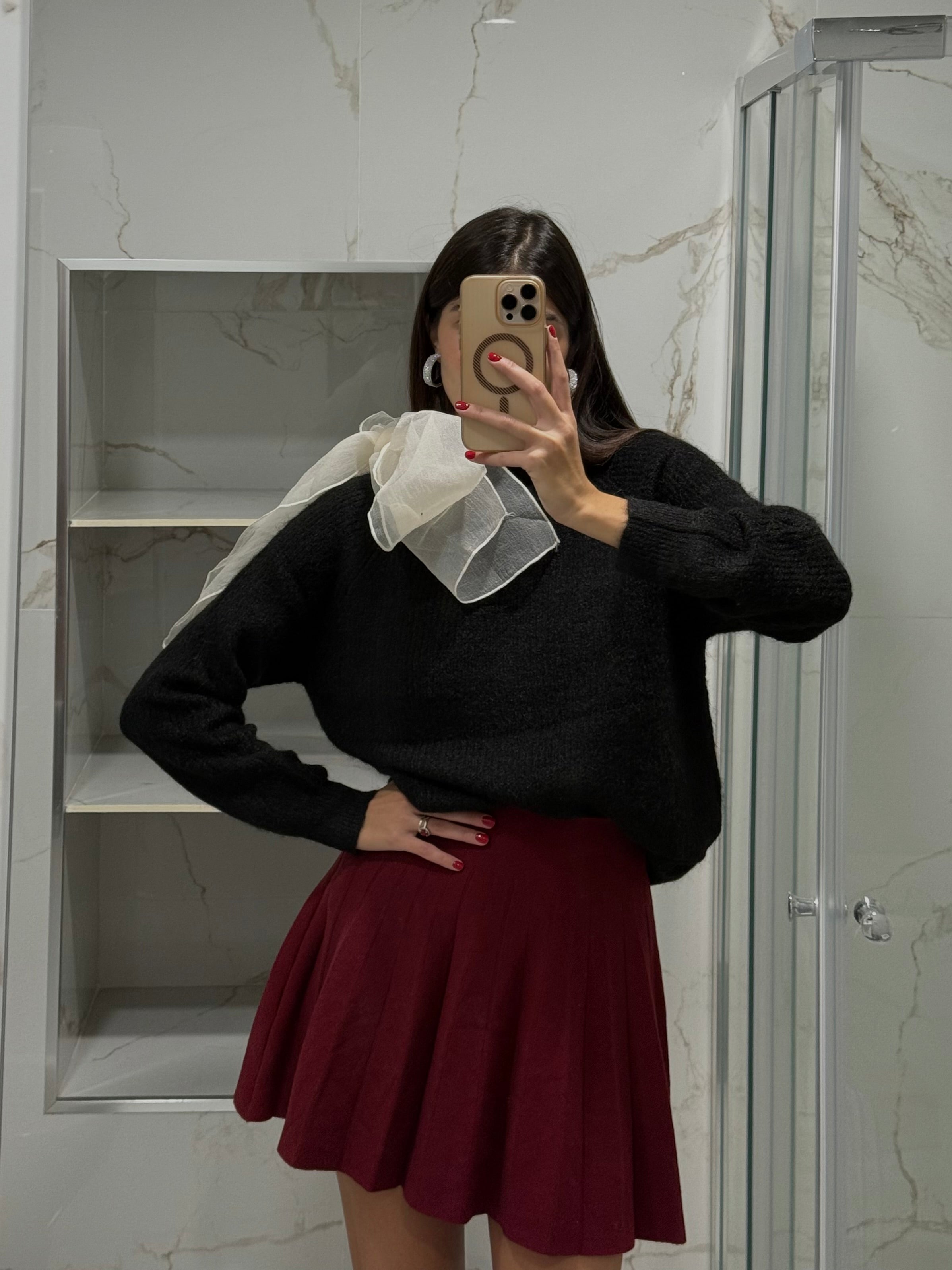 Maglione fiocco organza