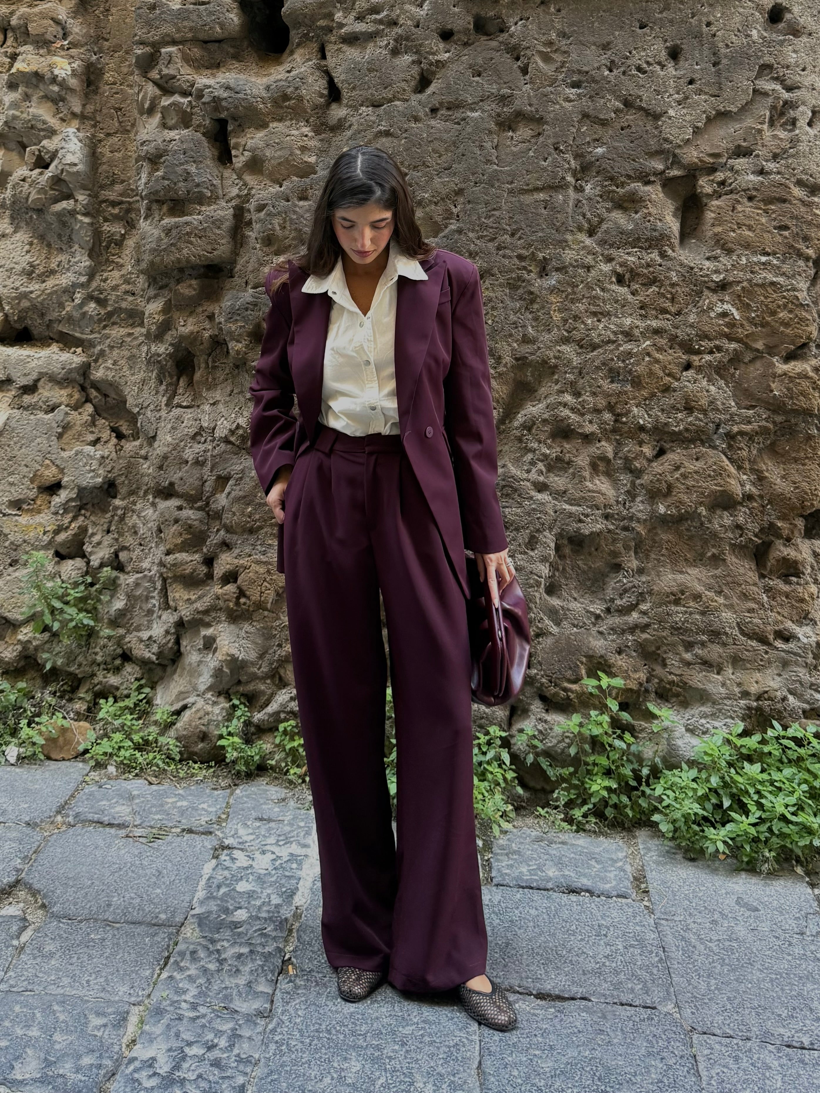 Pantalone lumina bordeaux