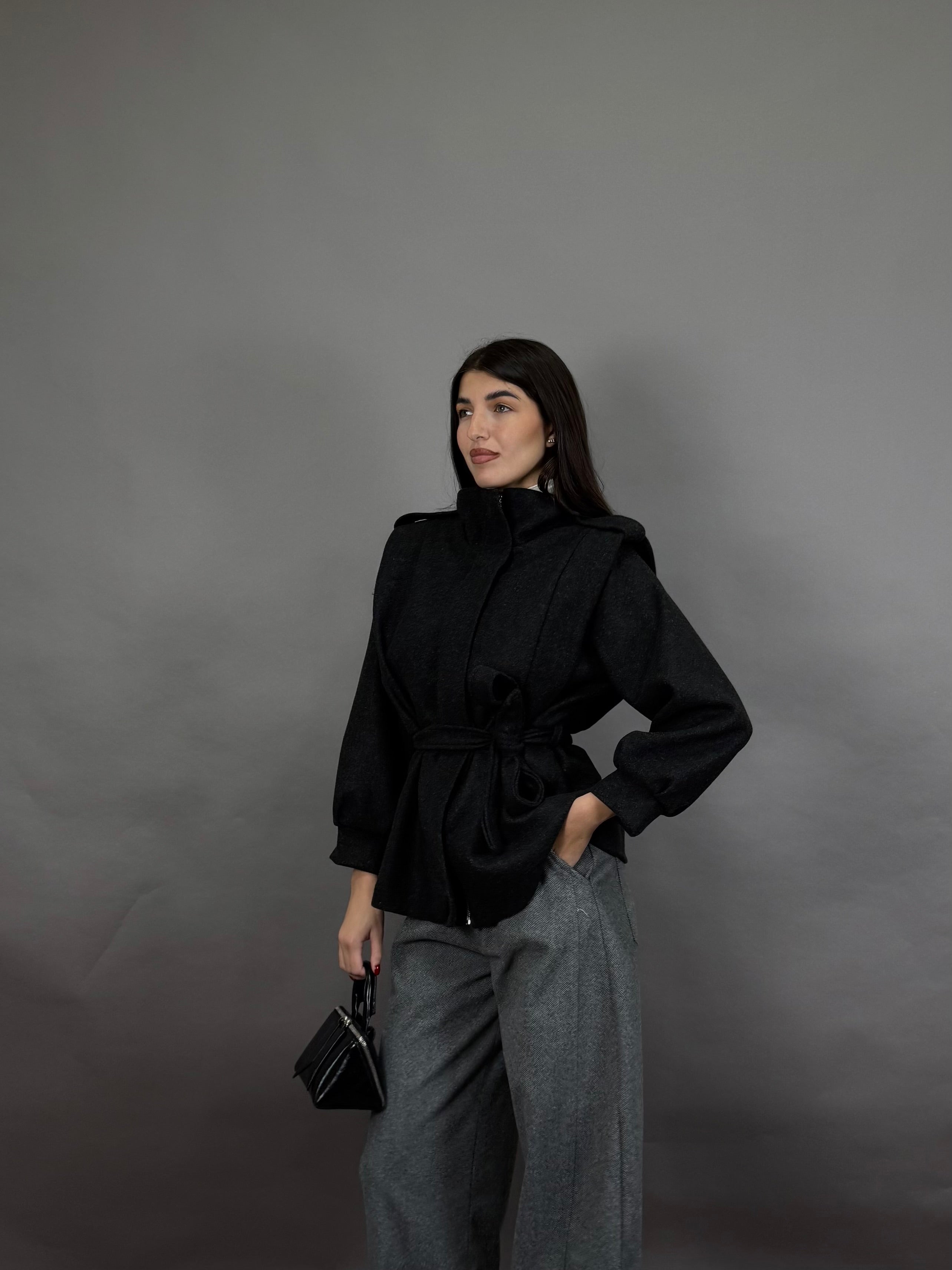 Giacca in panno nera