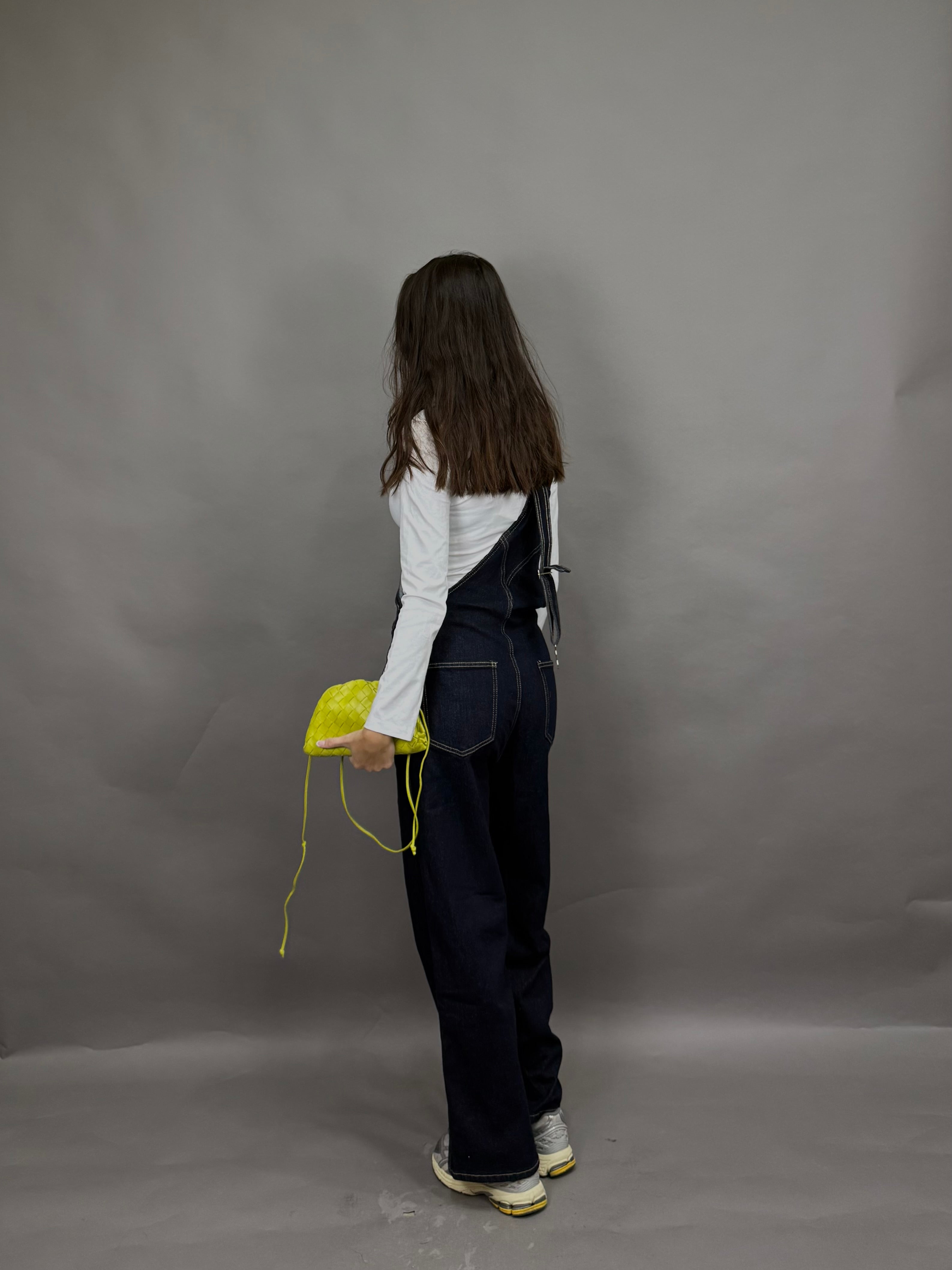 Salopette denim scuro
