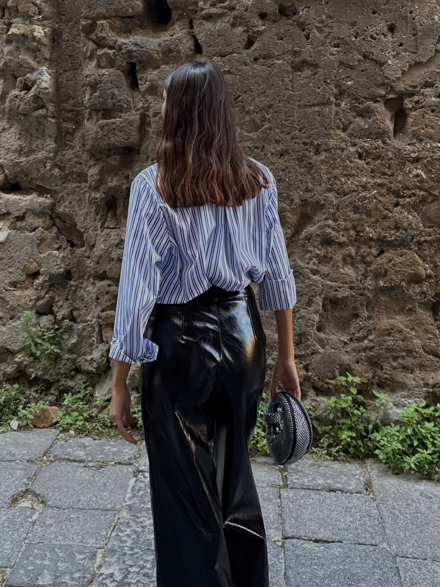 Camicia righe azzurra