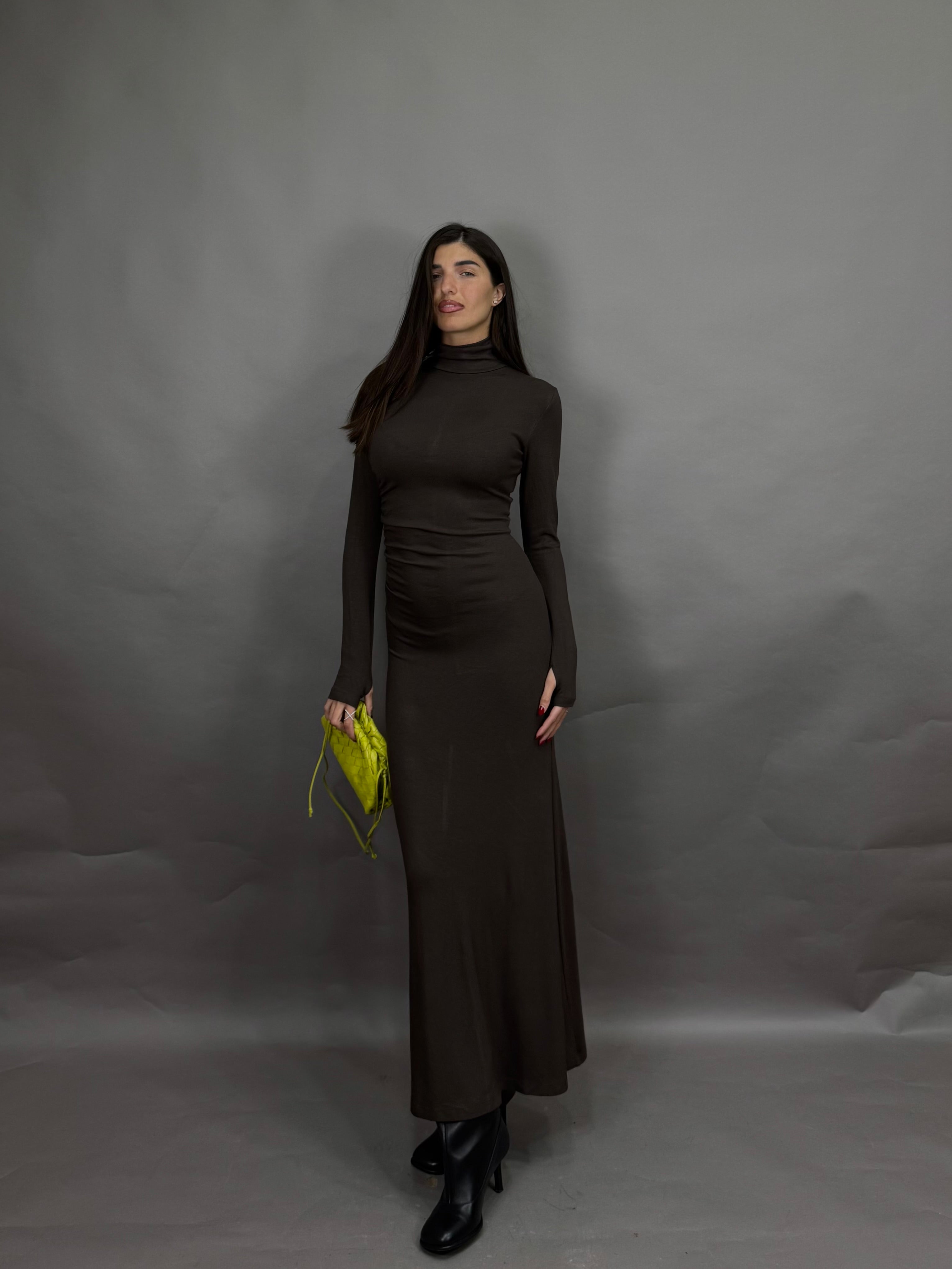 Dress drappeggio marrone