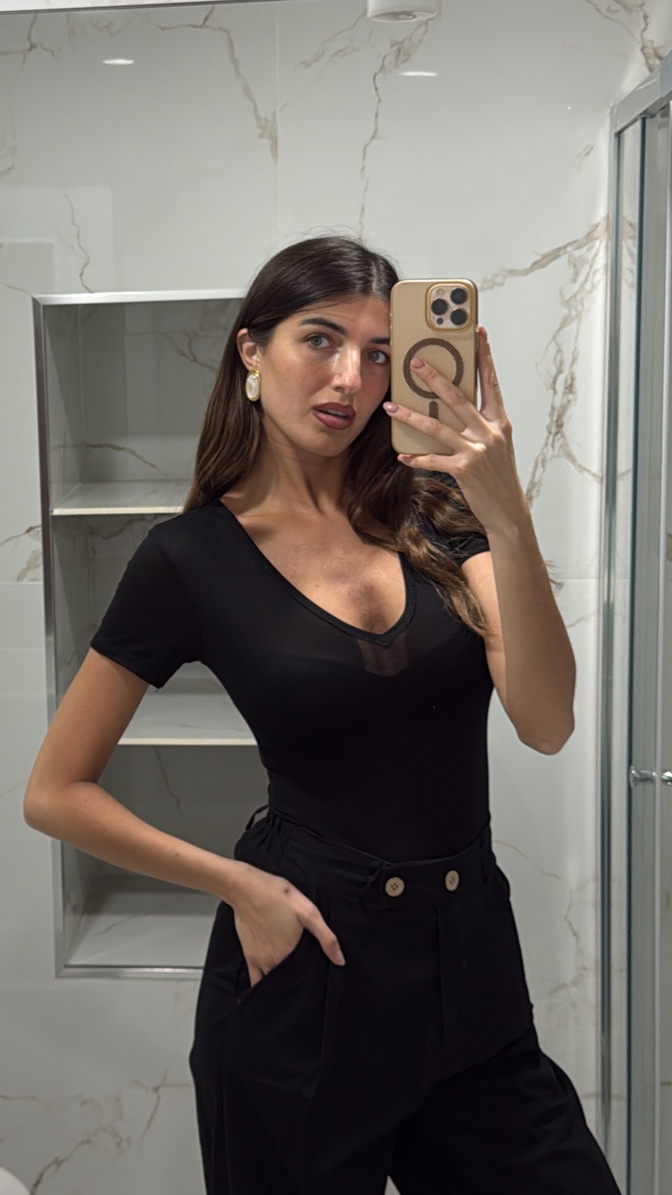 Body a V nero - LadyB Shop Online