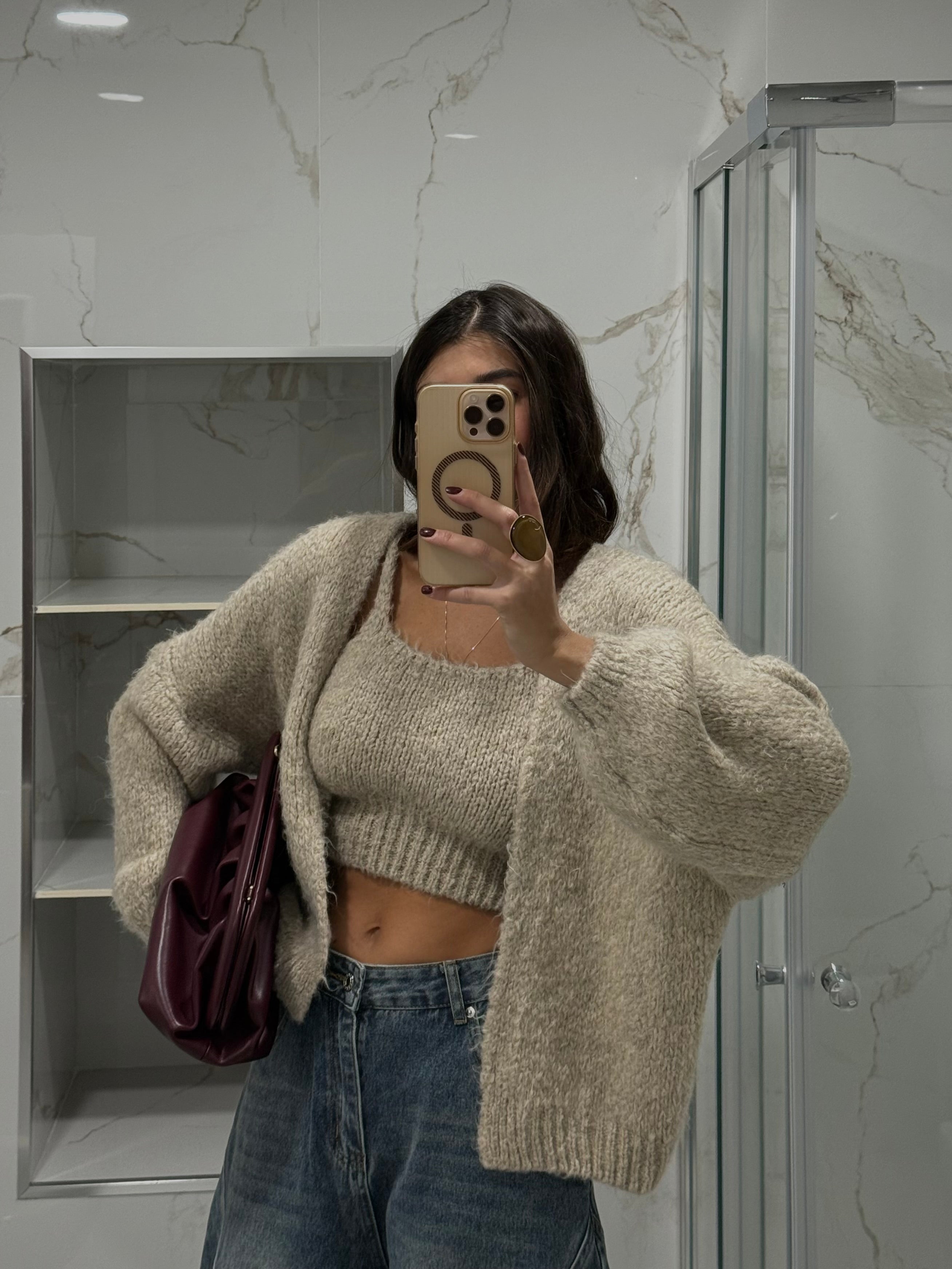 Cardigan + top fango