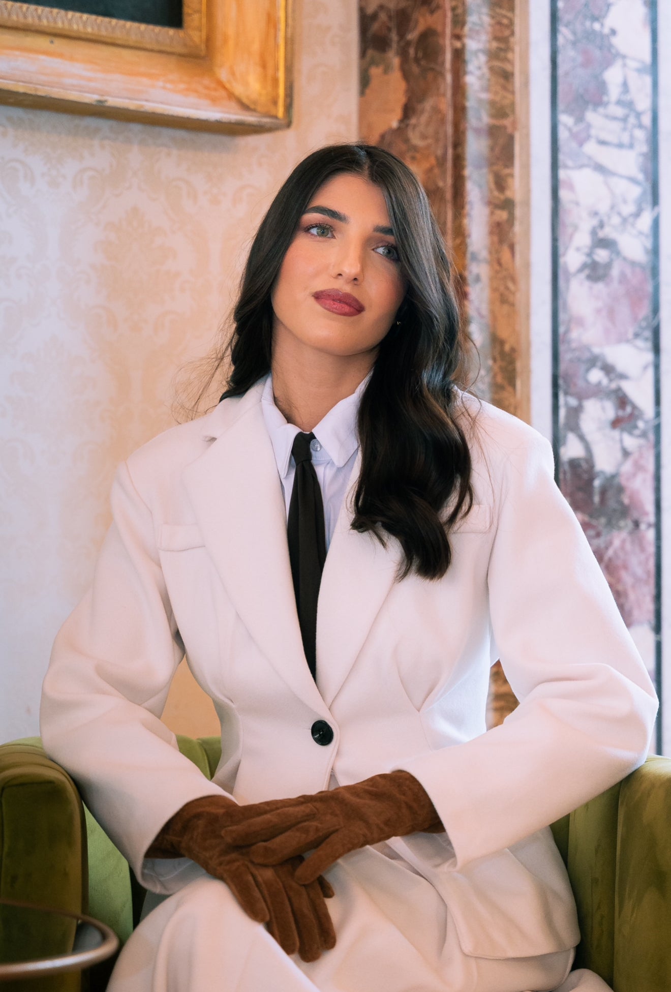 Blazer in panno panna