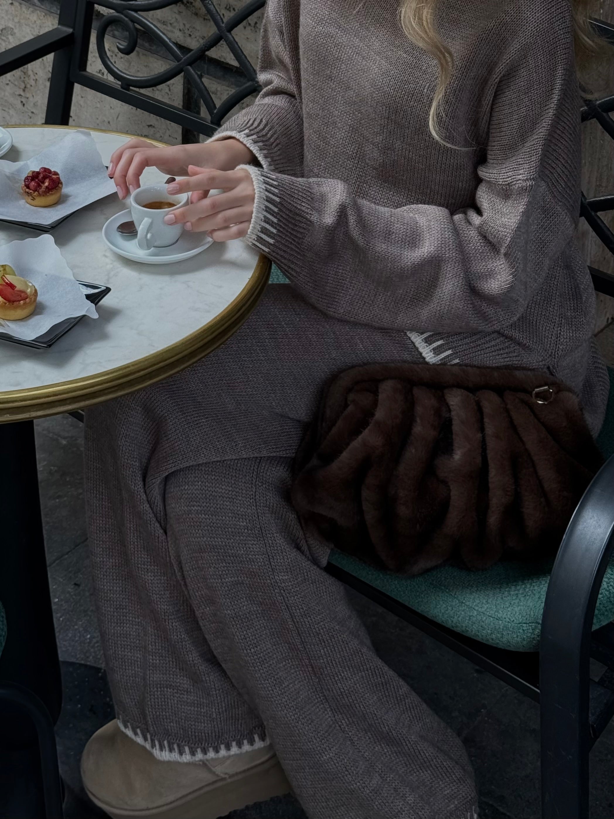 Borsa visone marrone