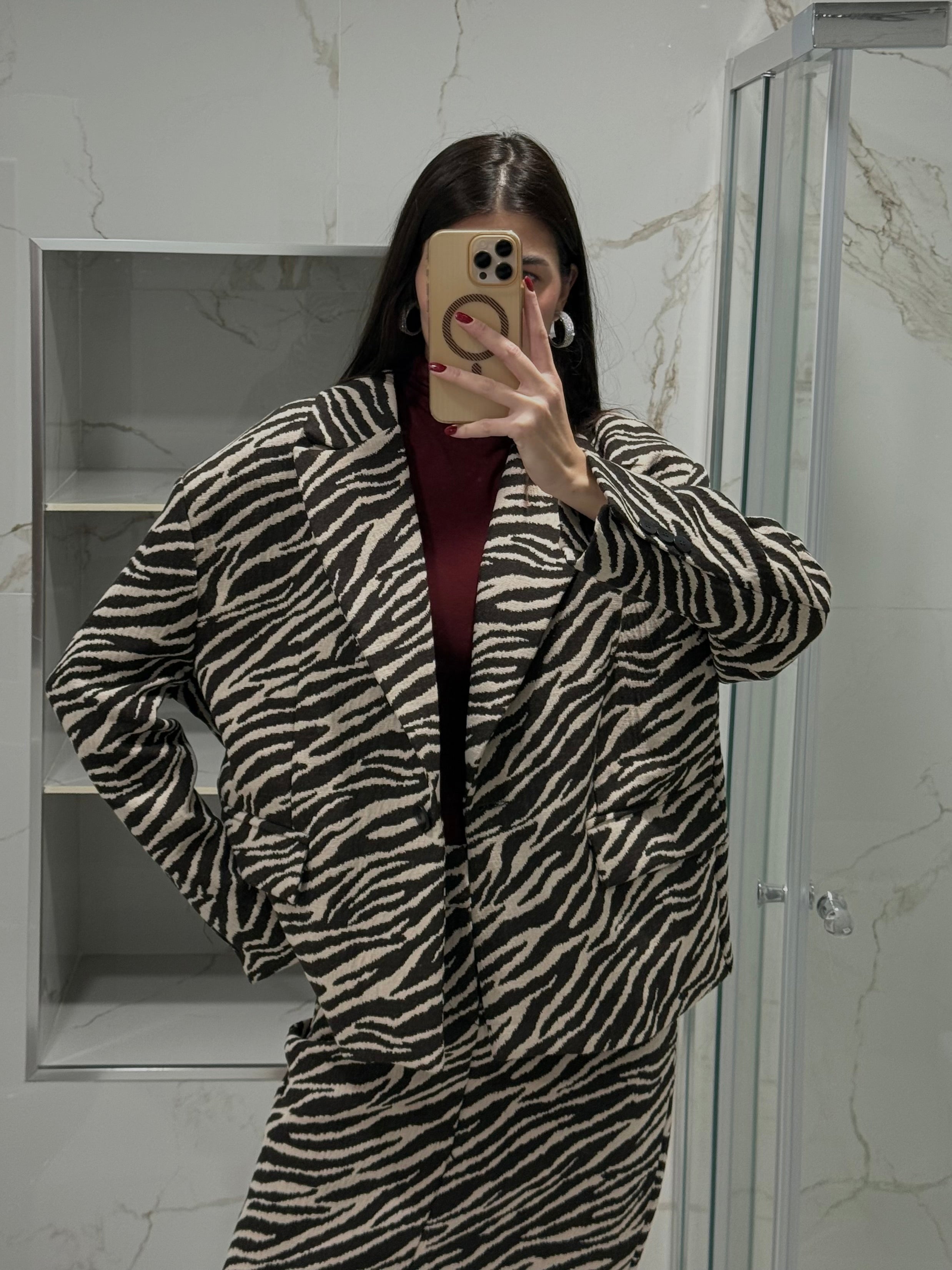 Blazer zebrato marrone