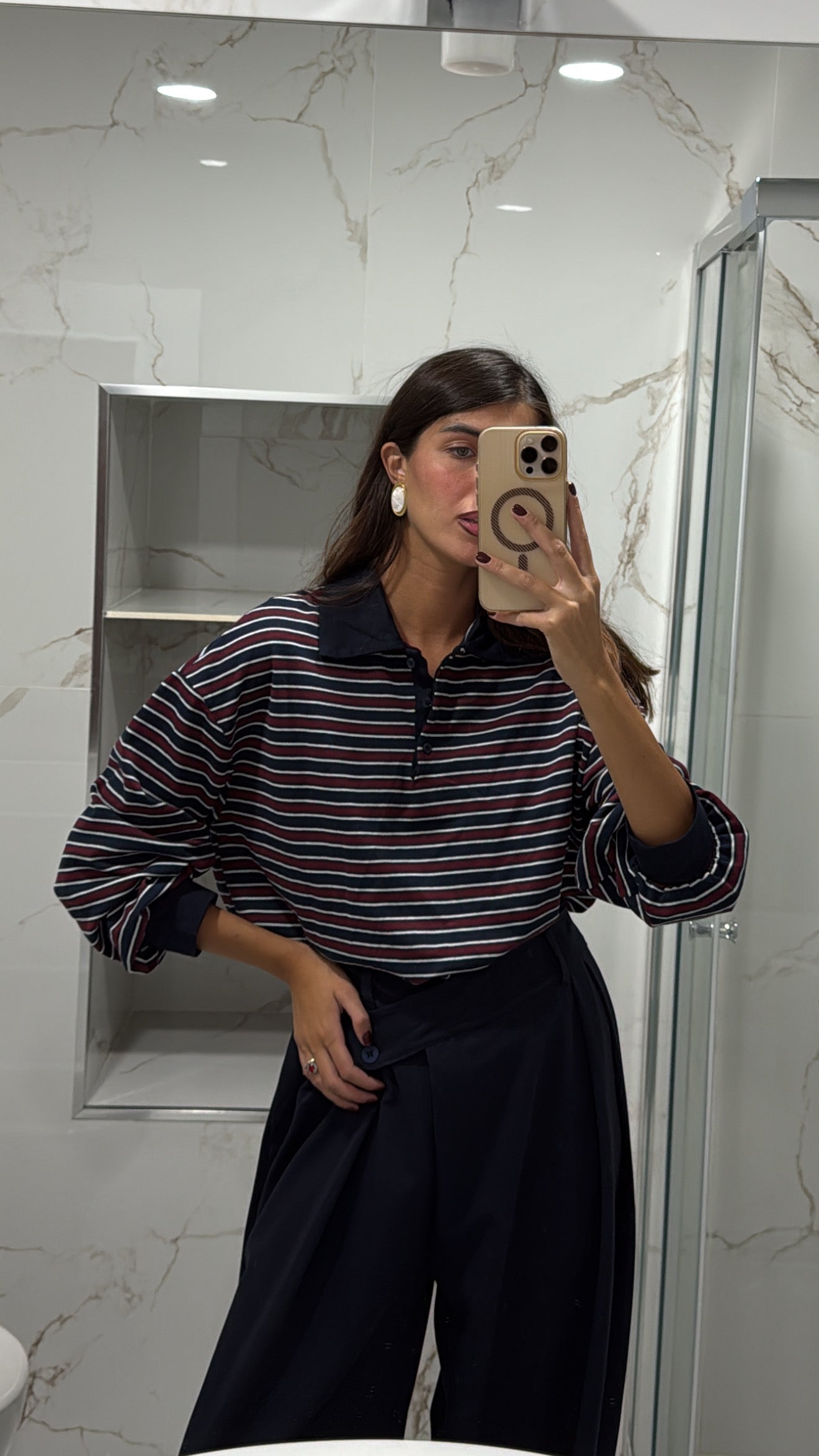 Polo righe blu