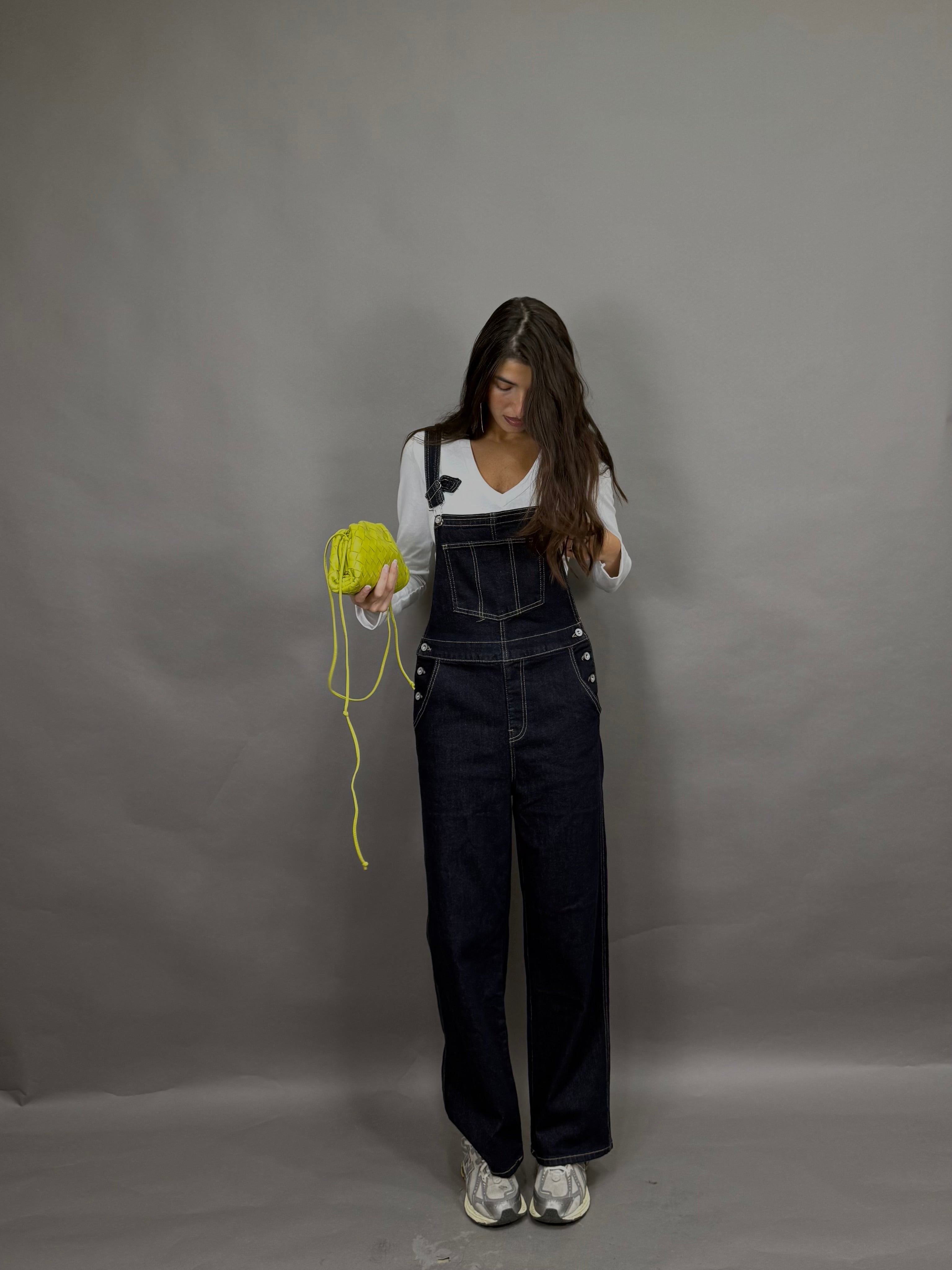 Salopette denim scuro