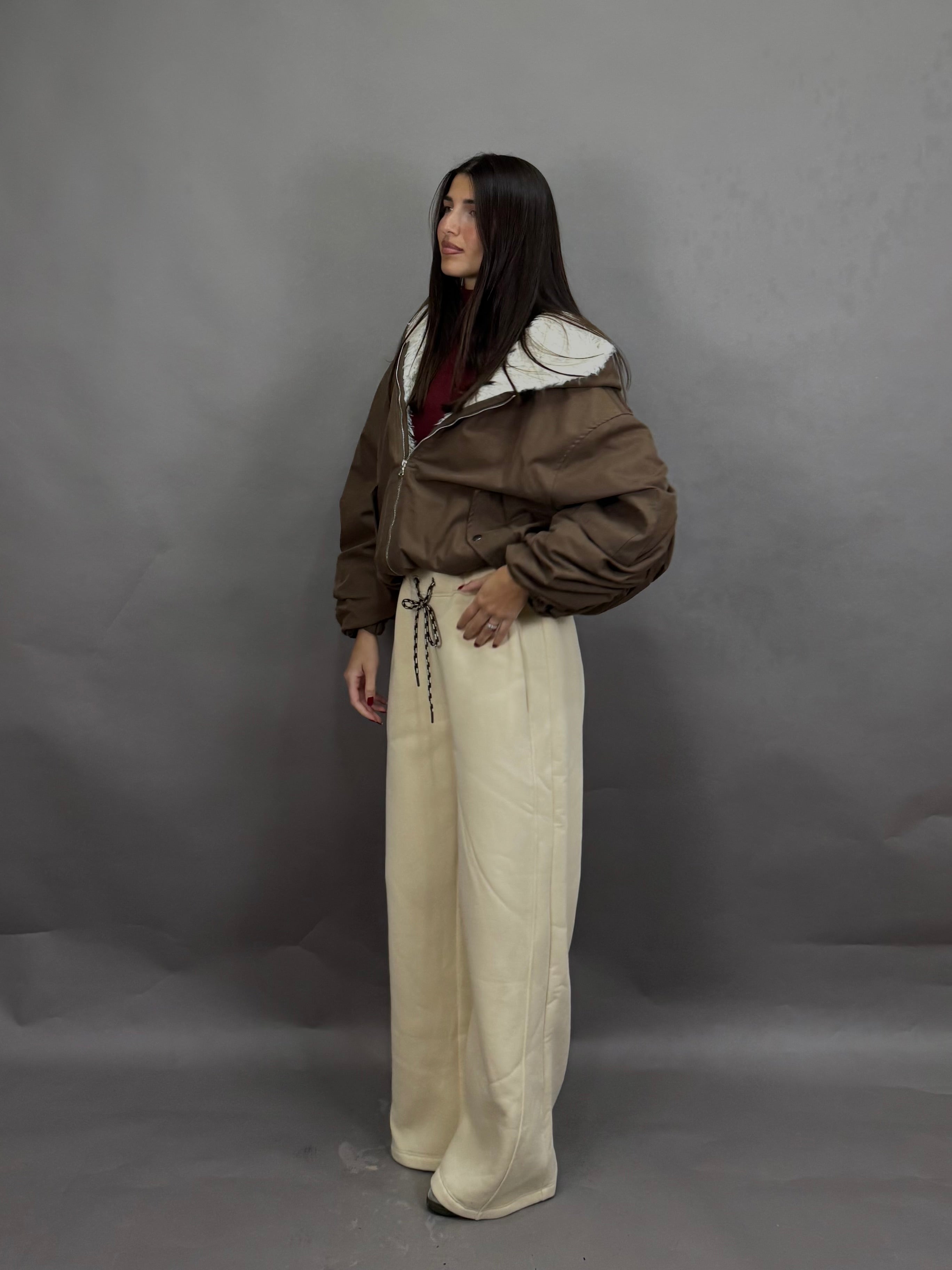 Bomber pelliccia lumina marrone