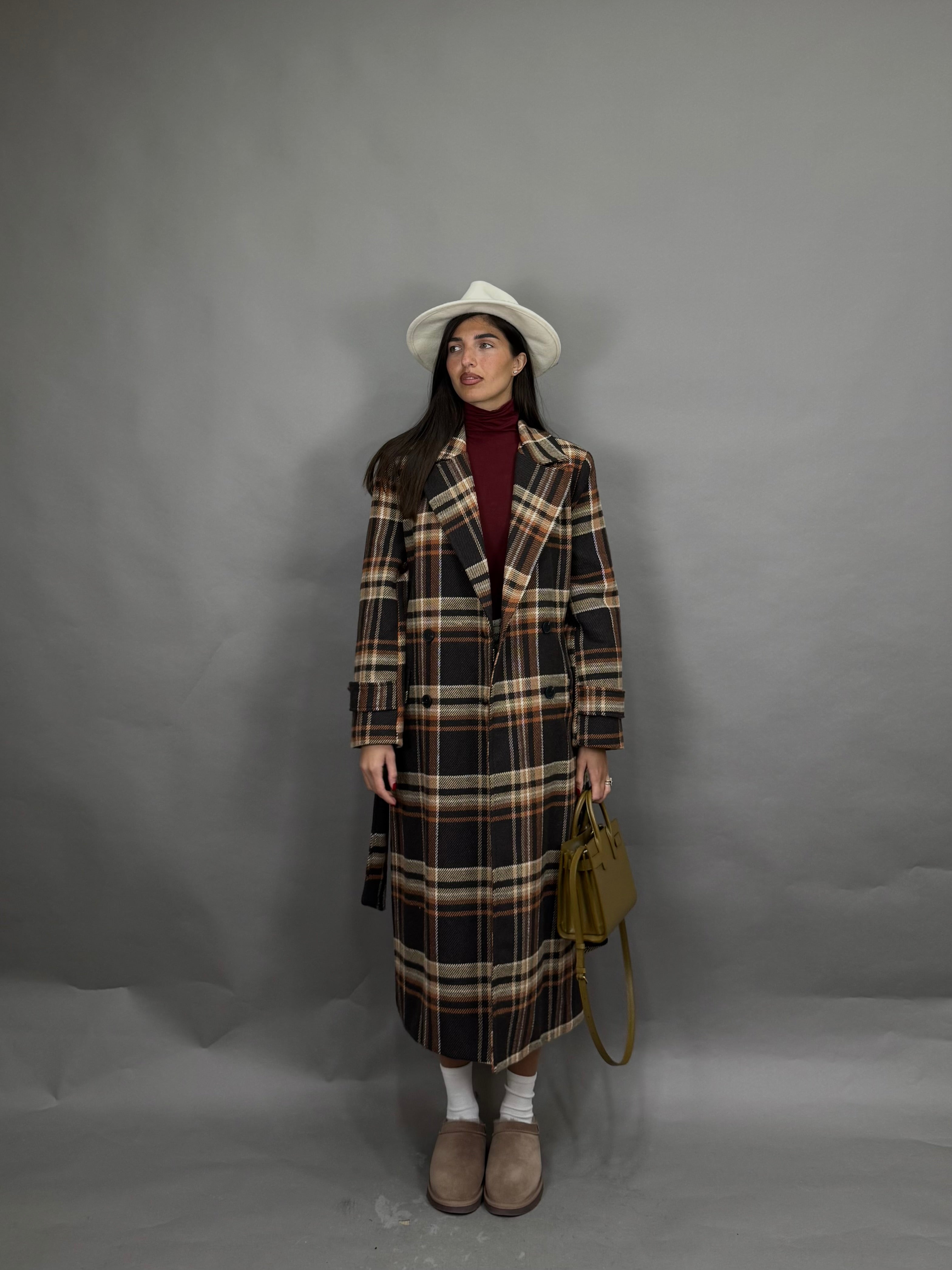 Cappotto trench lumina marrone