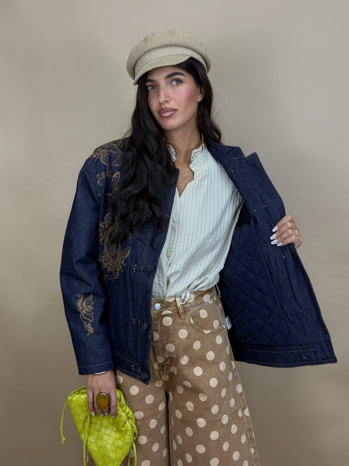 Giacca in denim imbottita