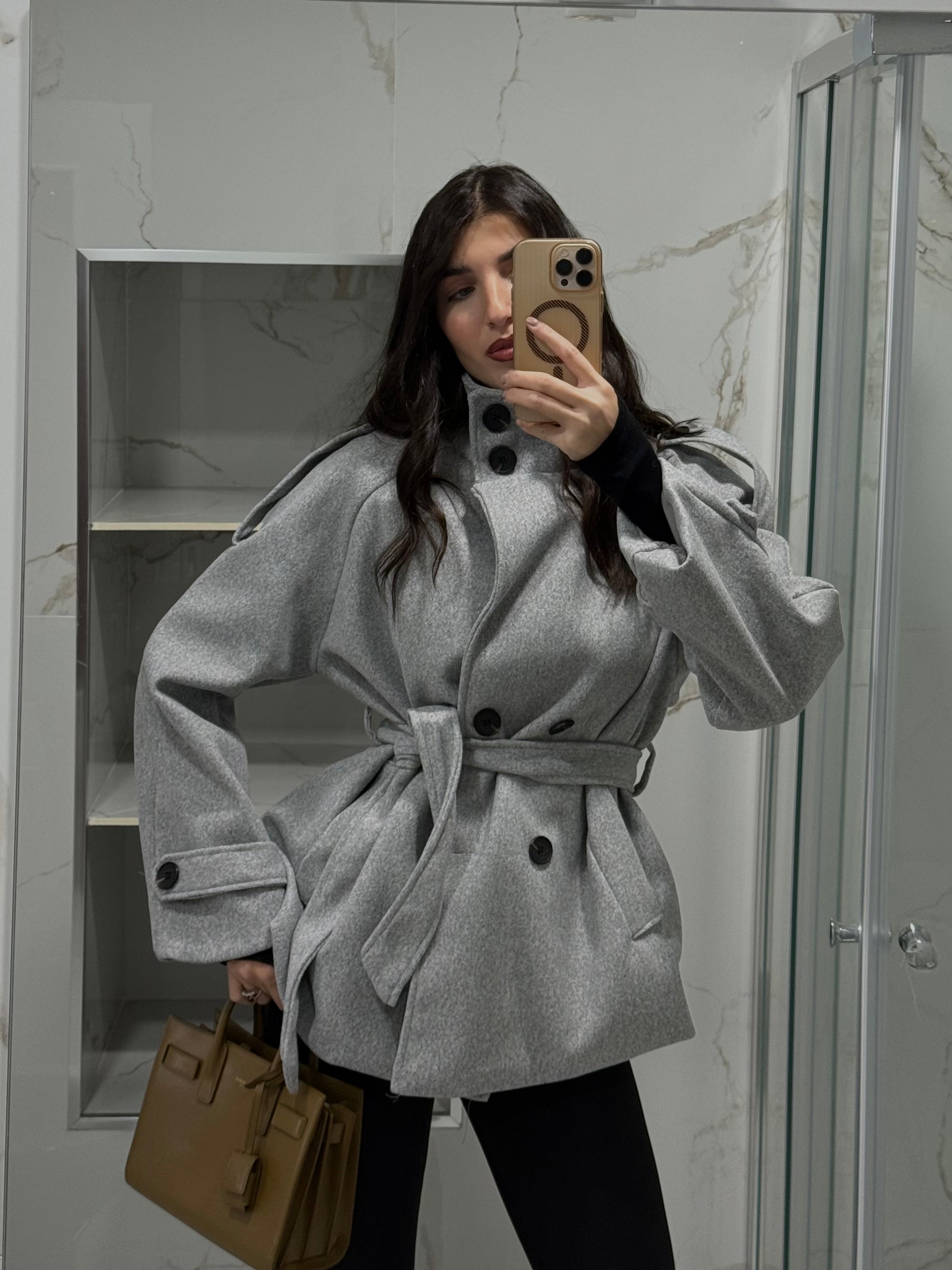 Trench peso cappotto grigio