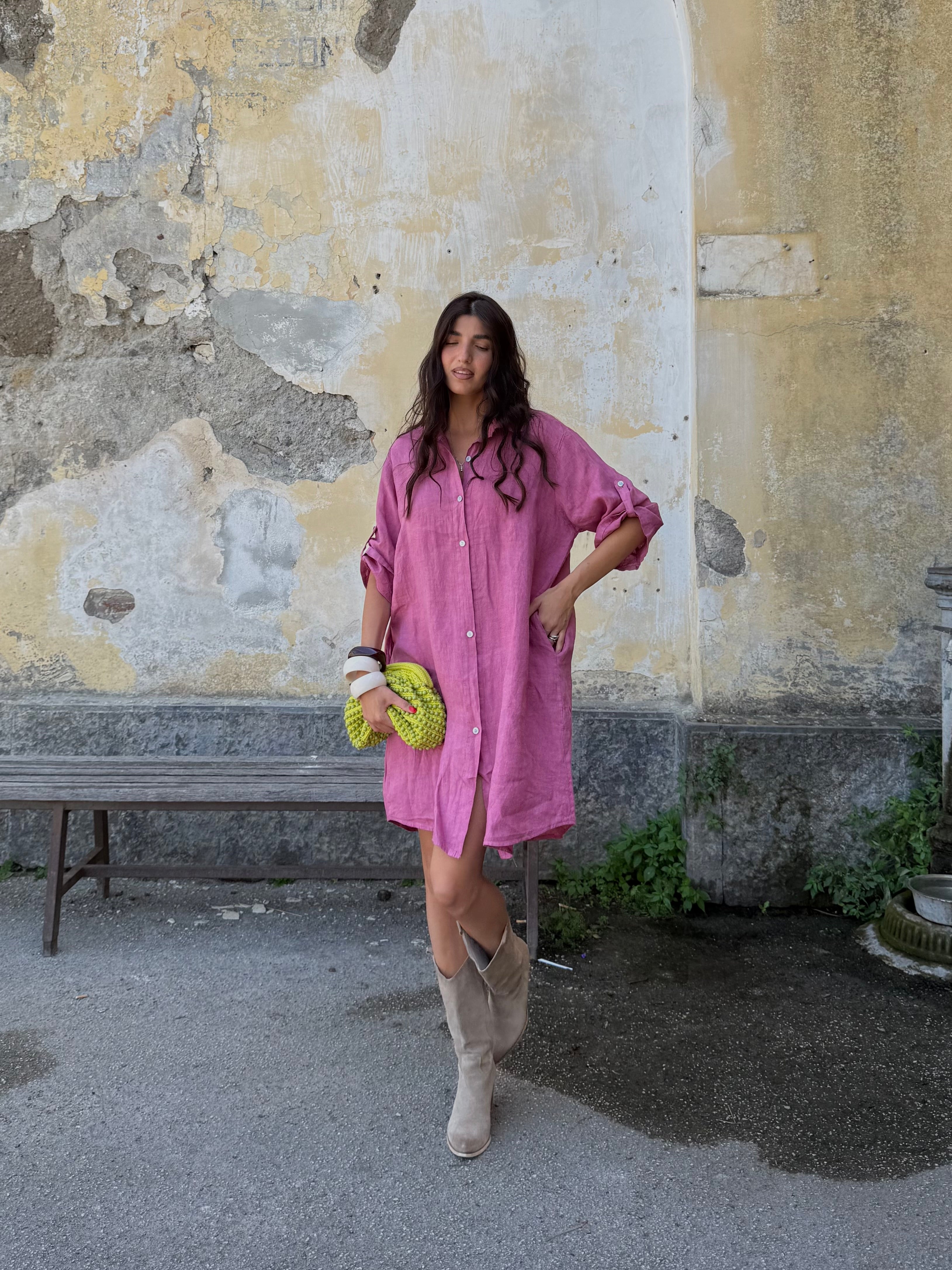 Dress camicia 100% LINO