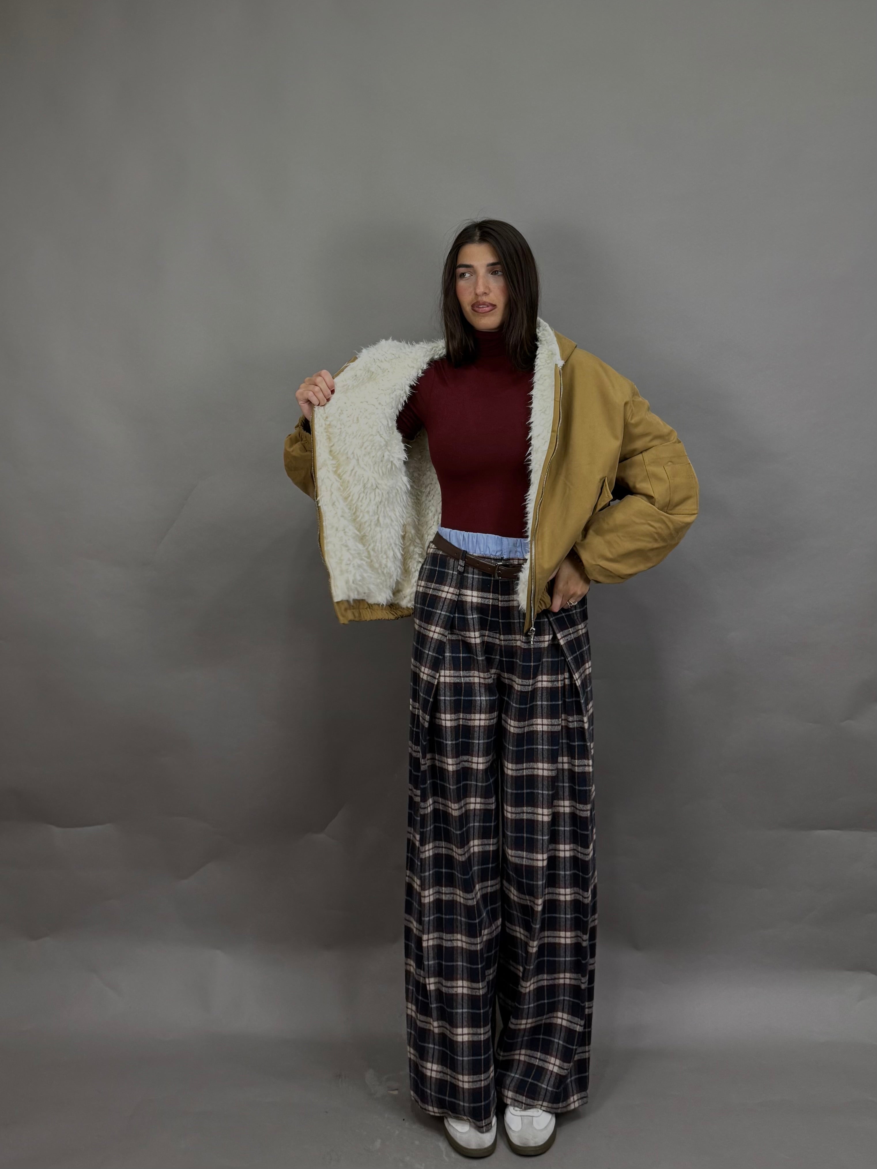 Bomber pelliccia lumina senape