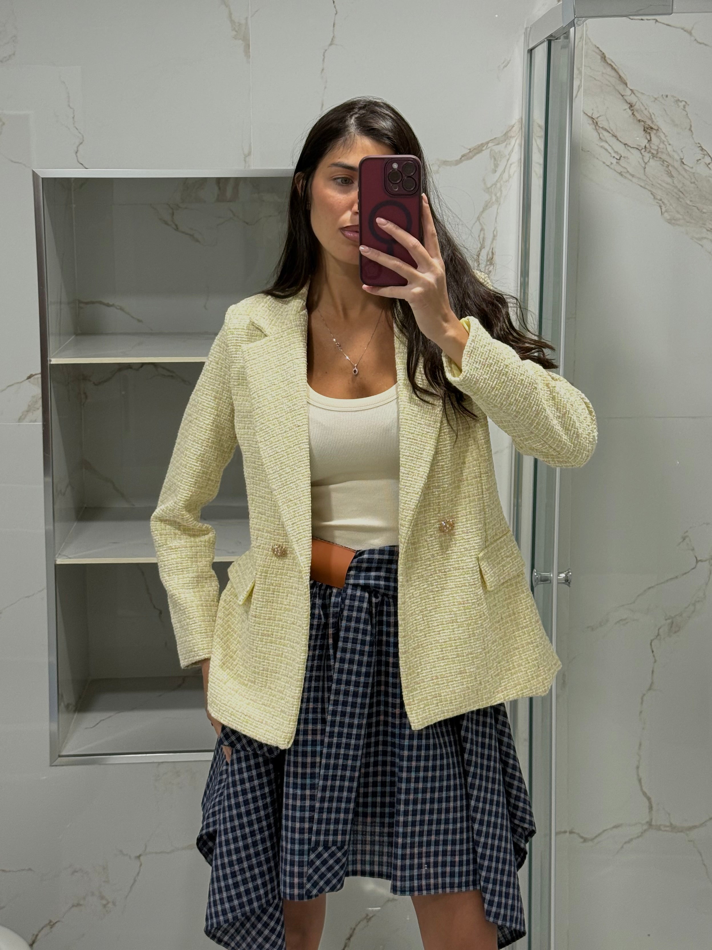 Blazer in tweed giallo