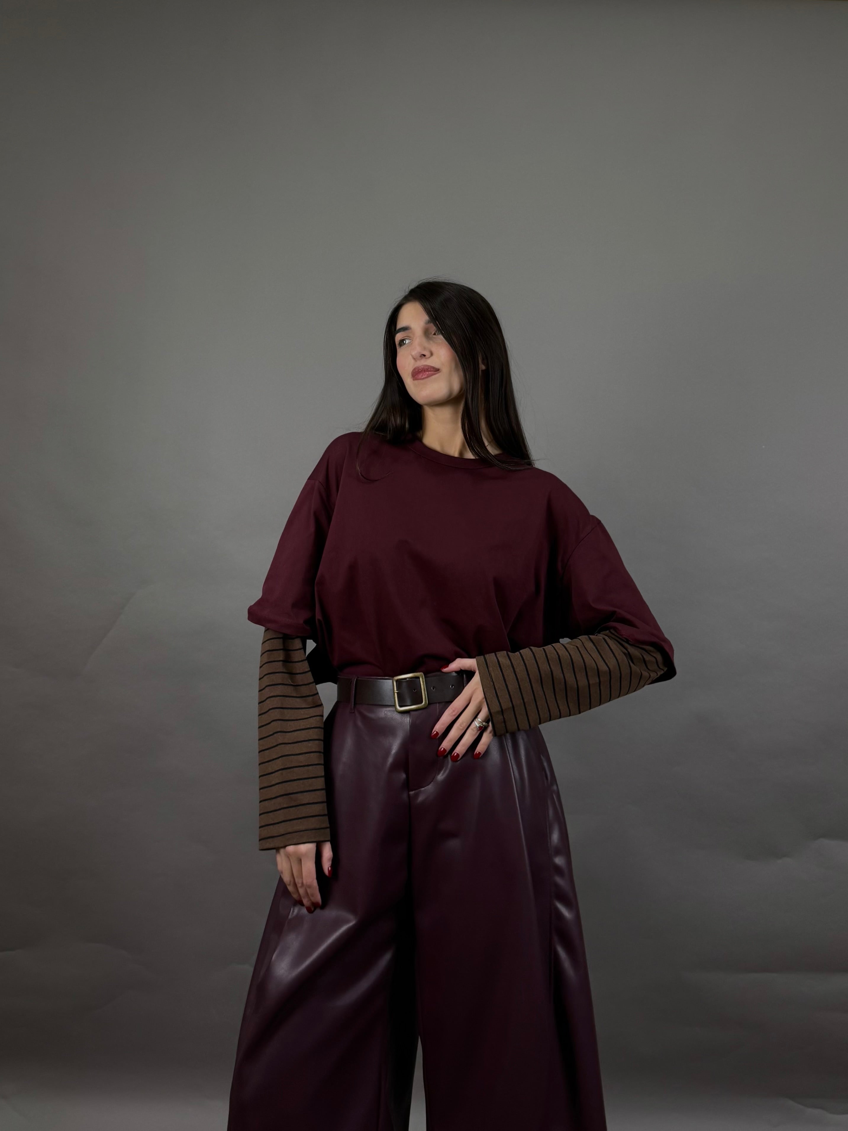 Maxi bermuda ecopelle