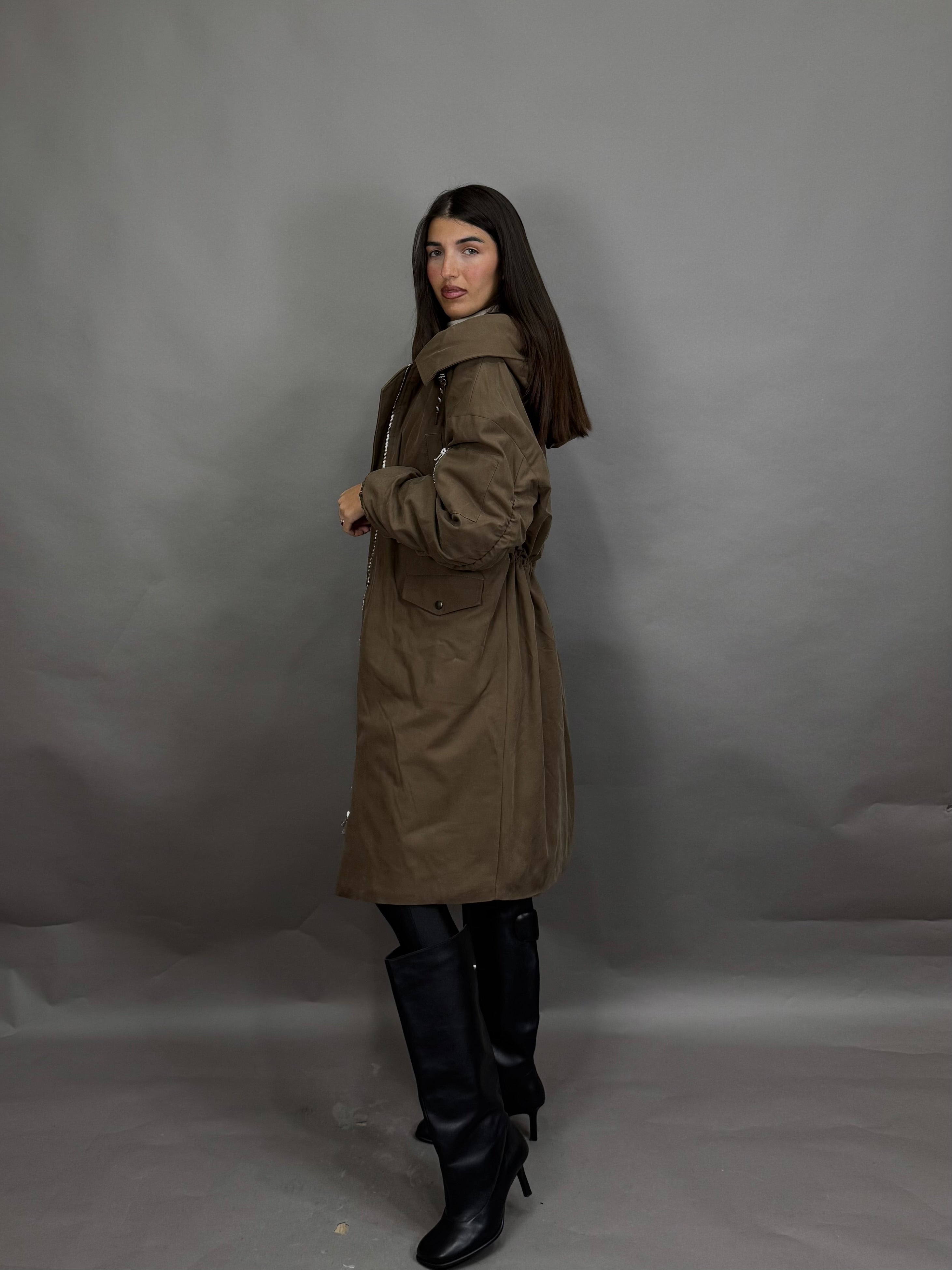 Parca cappuccio lumina marrone