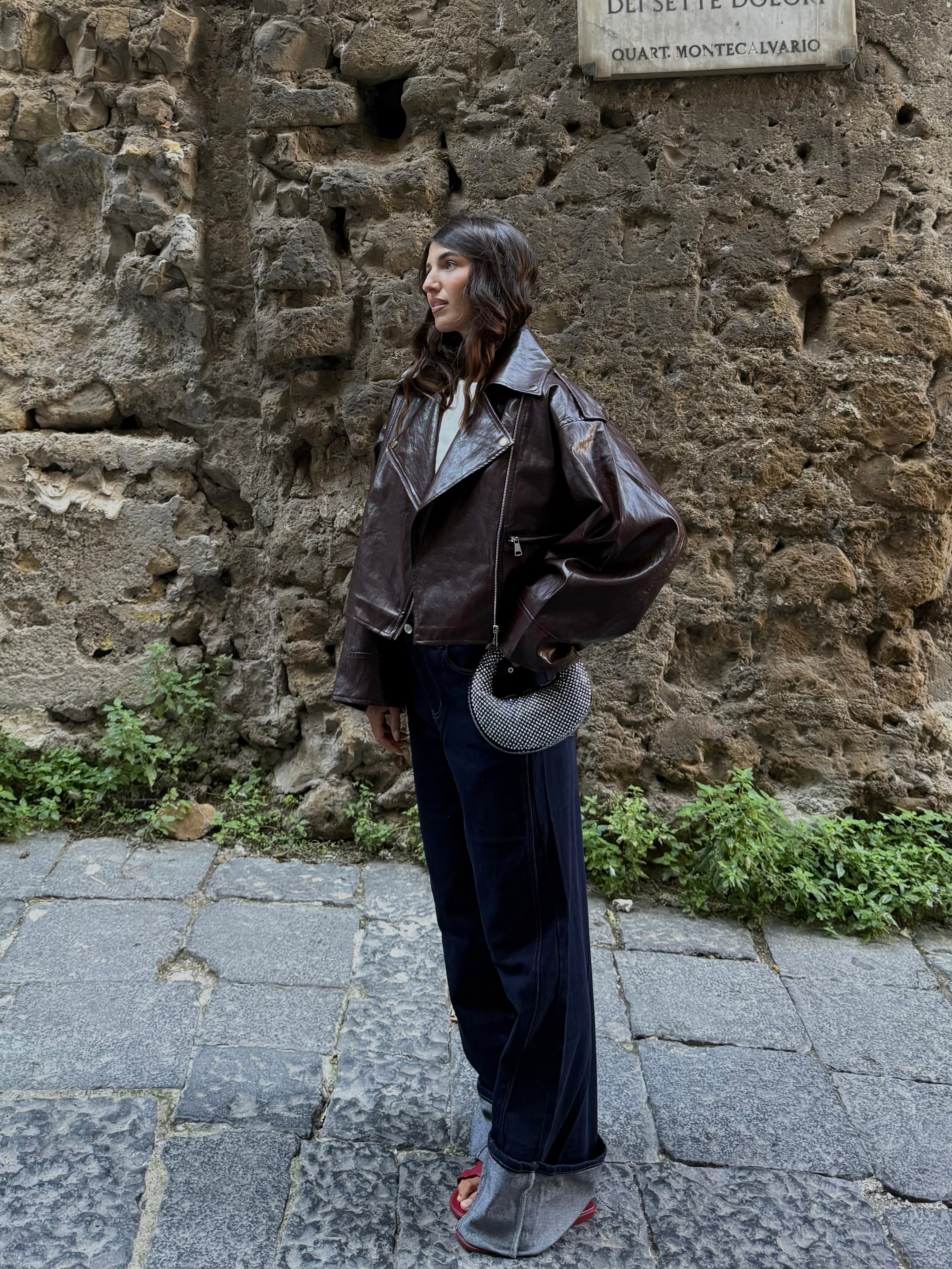 Chiodo oversize bordeaux