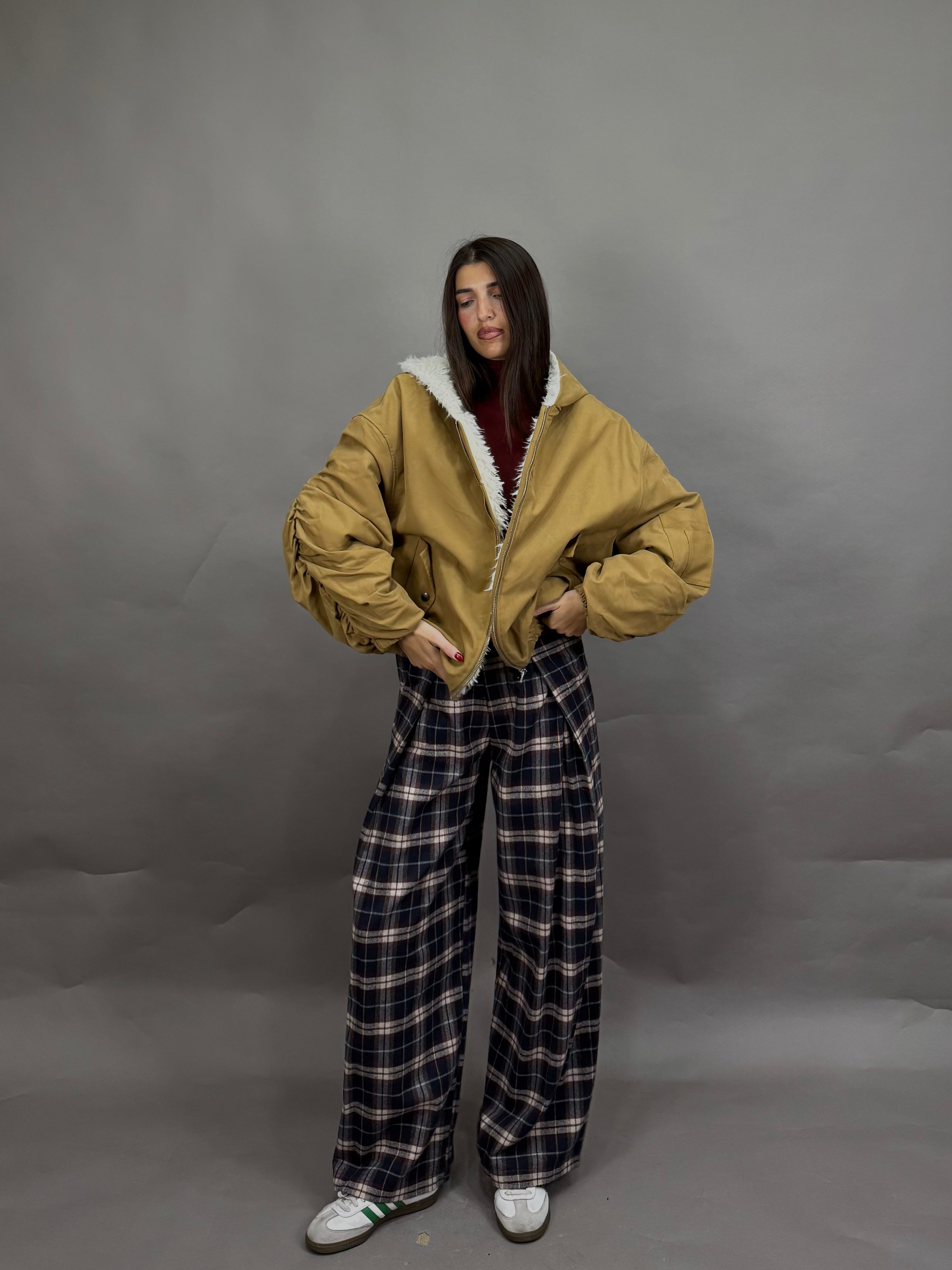 Bomber pelliccia lumina senape